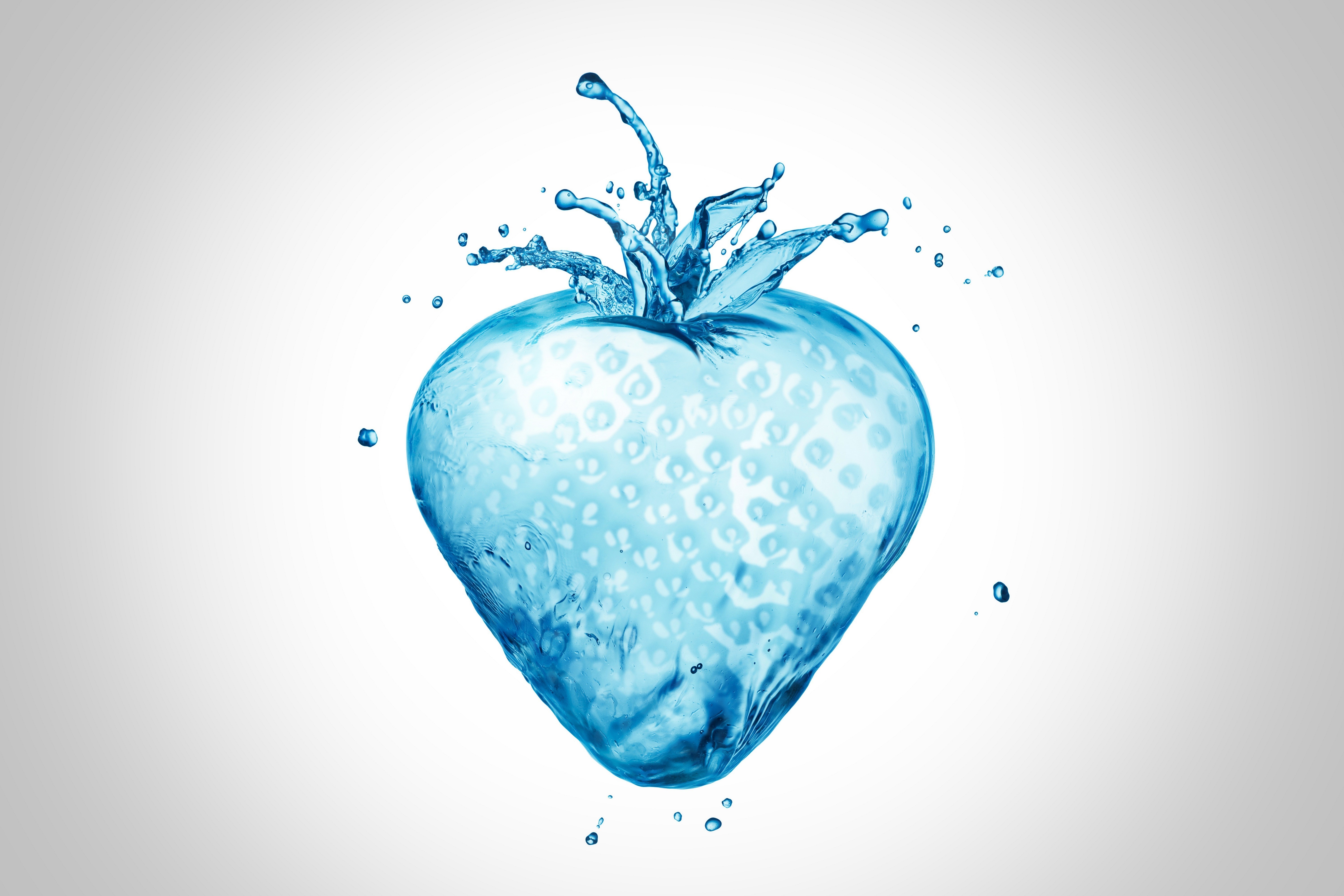 Strawberry made of water with splashes HD Wallpaper