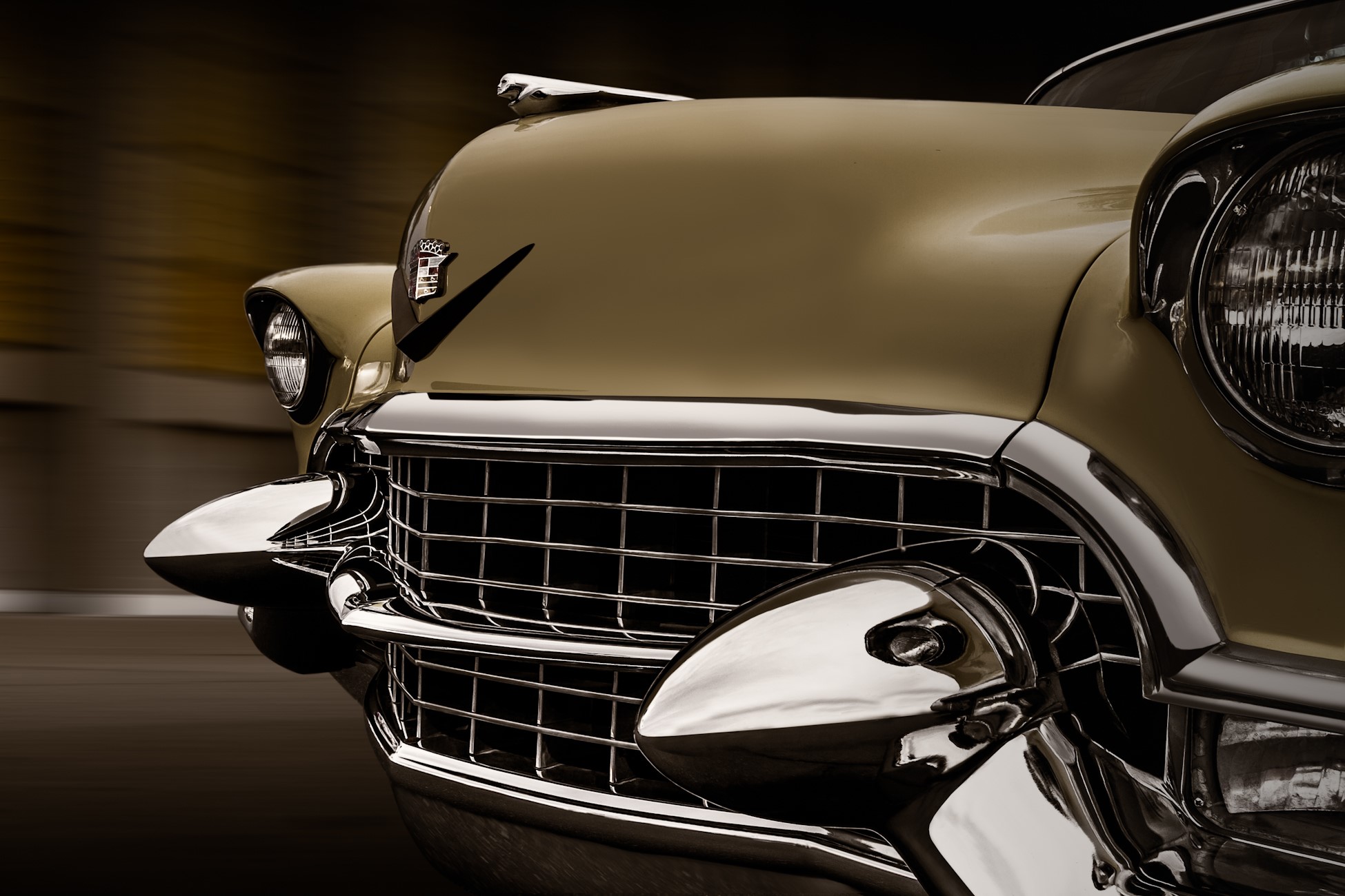 1955 Cadillac Front End Close-up HD Wallpaper