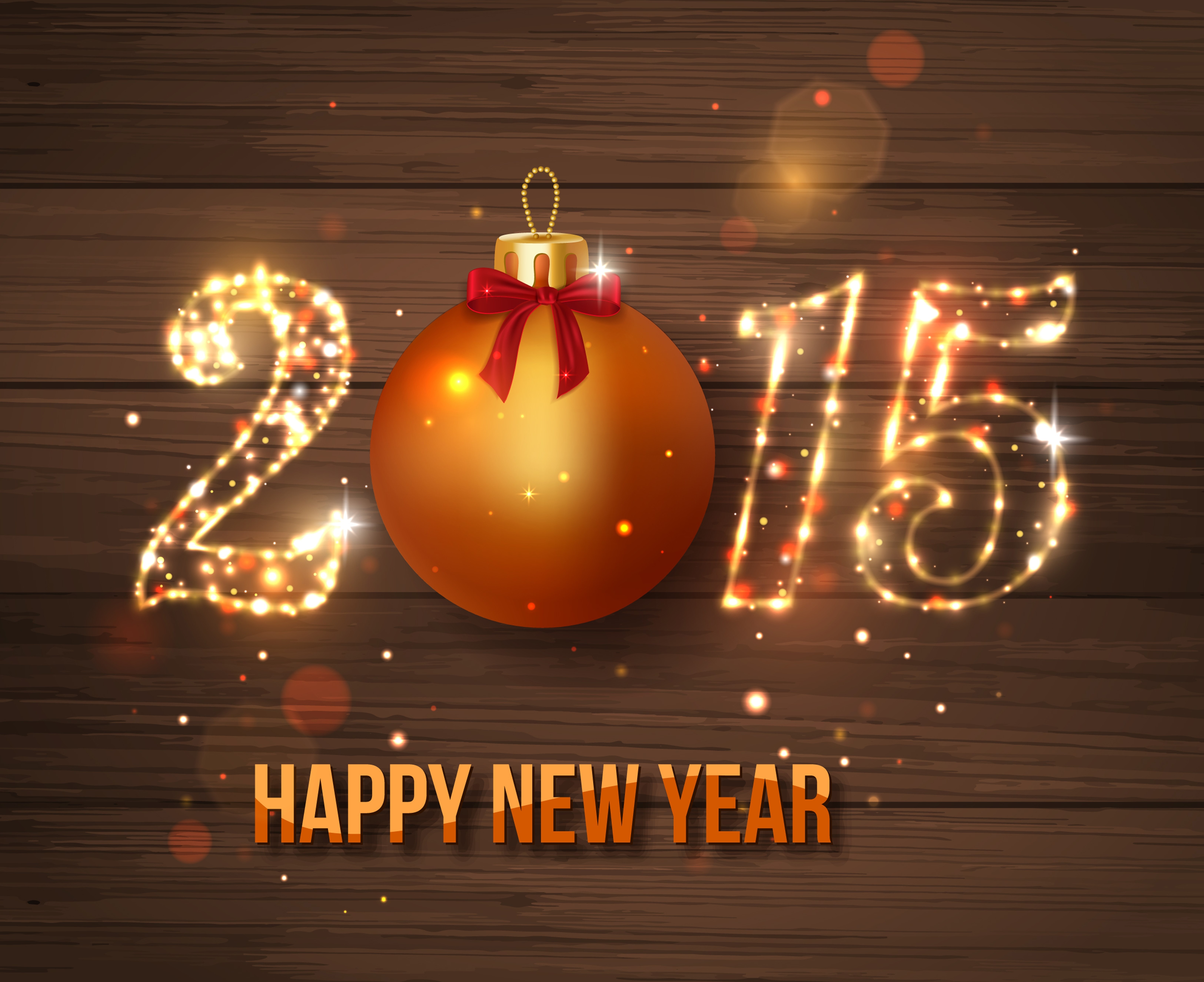 Happy New Year 2015 Christmas Ornament HD Wallpaper