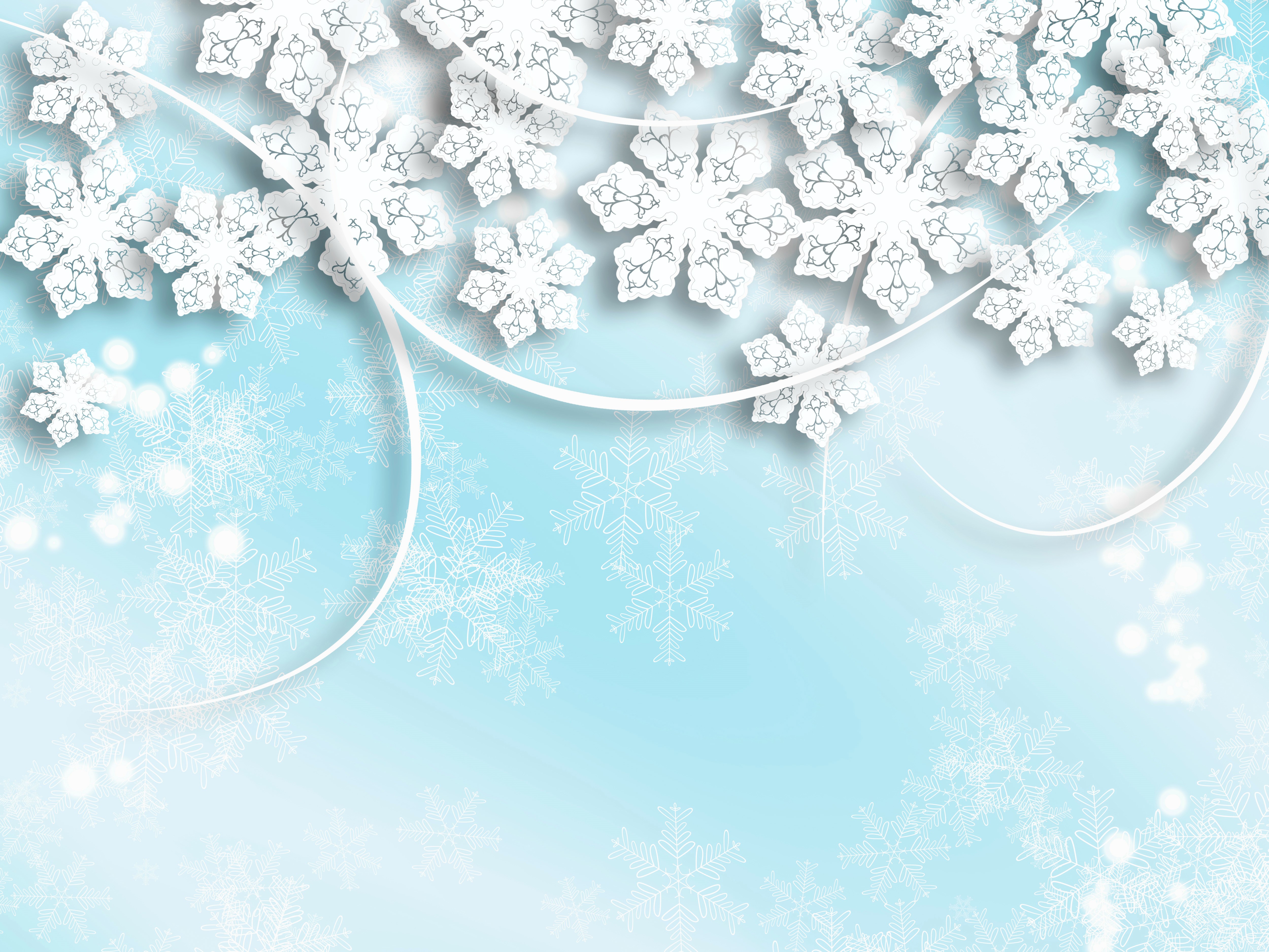 Snowflakes on a blue background HD Wallpaper