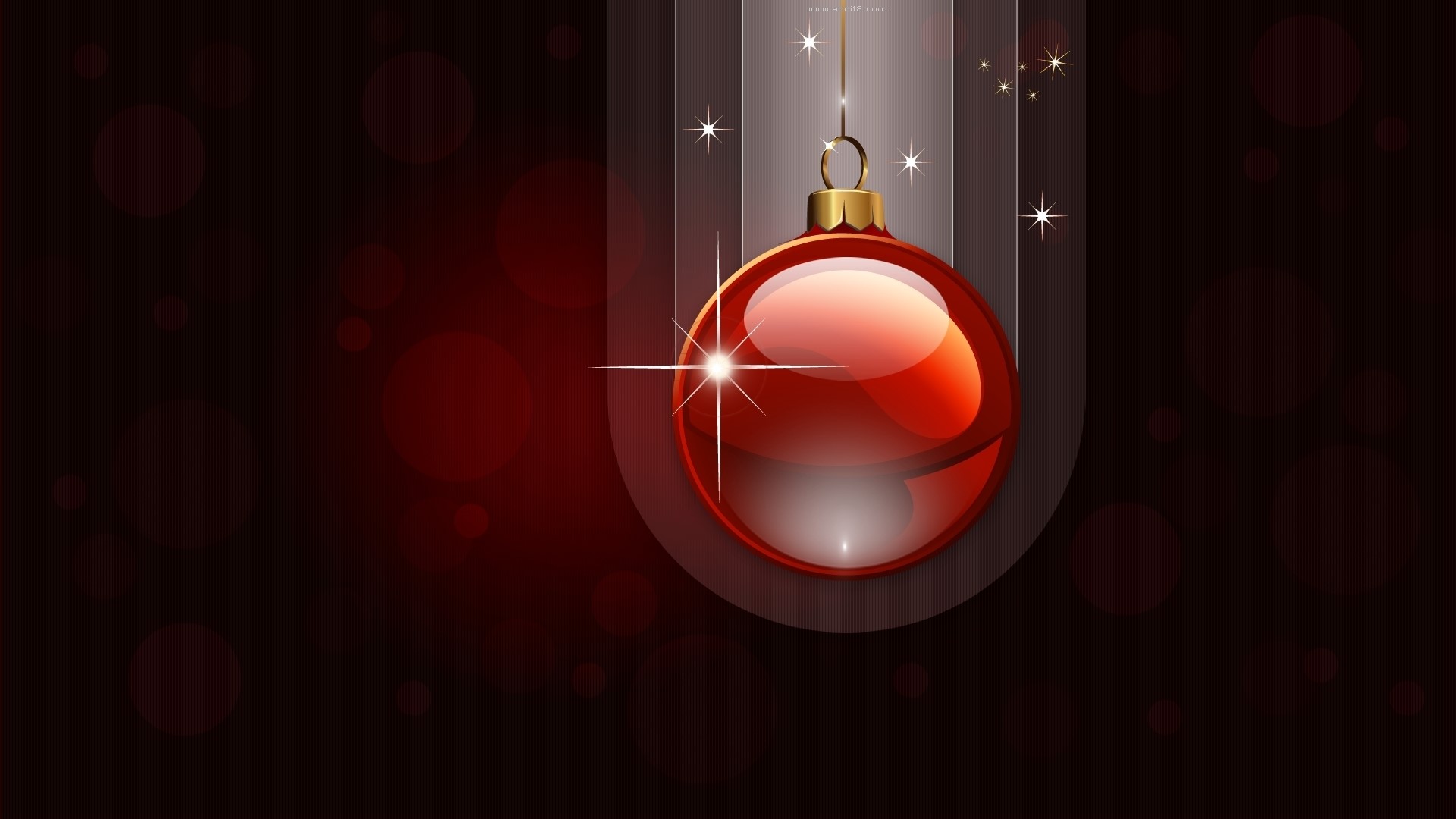 Red Christmas Ornament with Stars HD Wallpaper