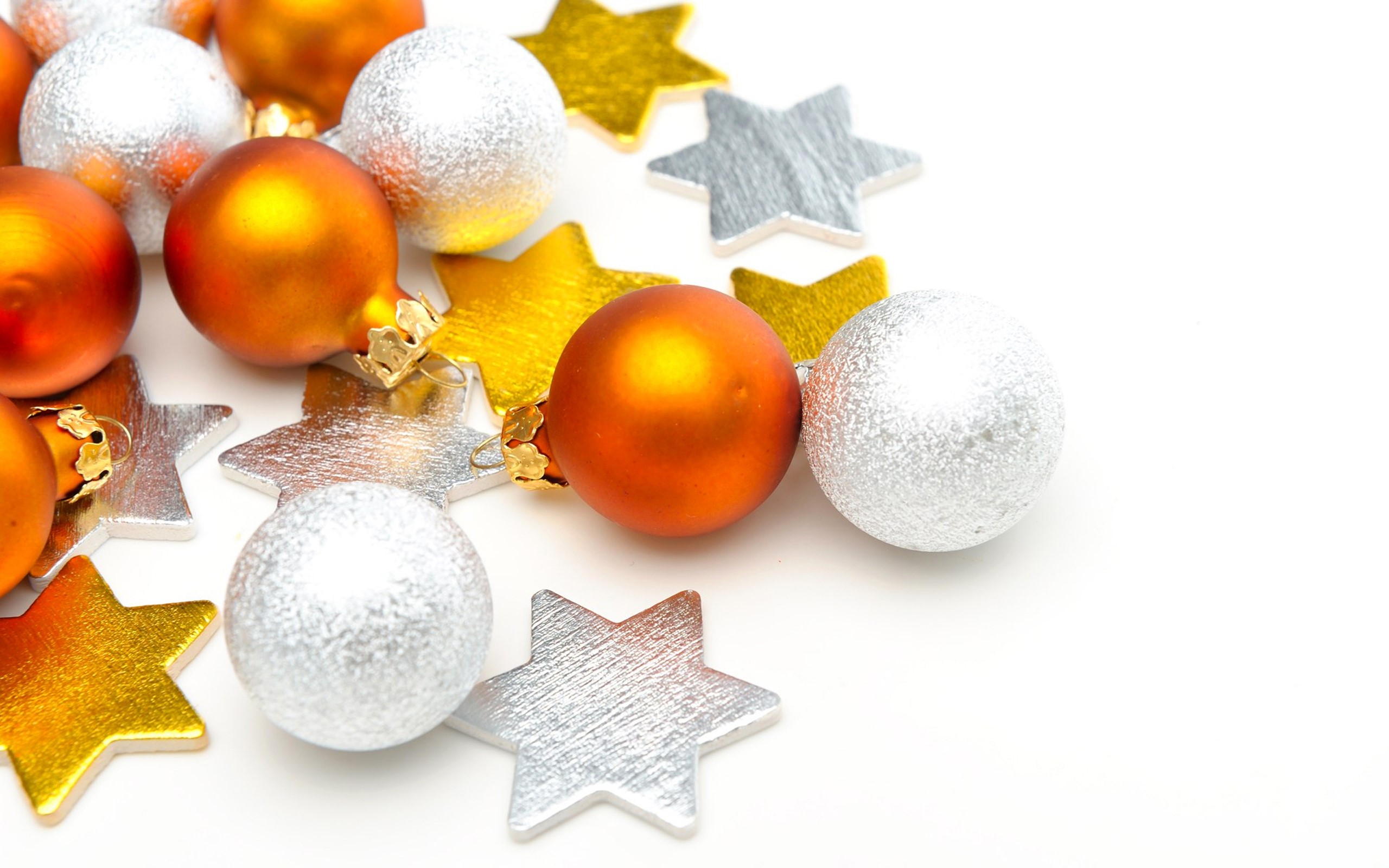 Christmas ornaments and stars HD Wallpaper