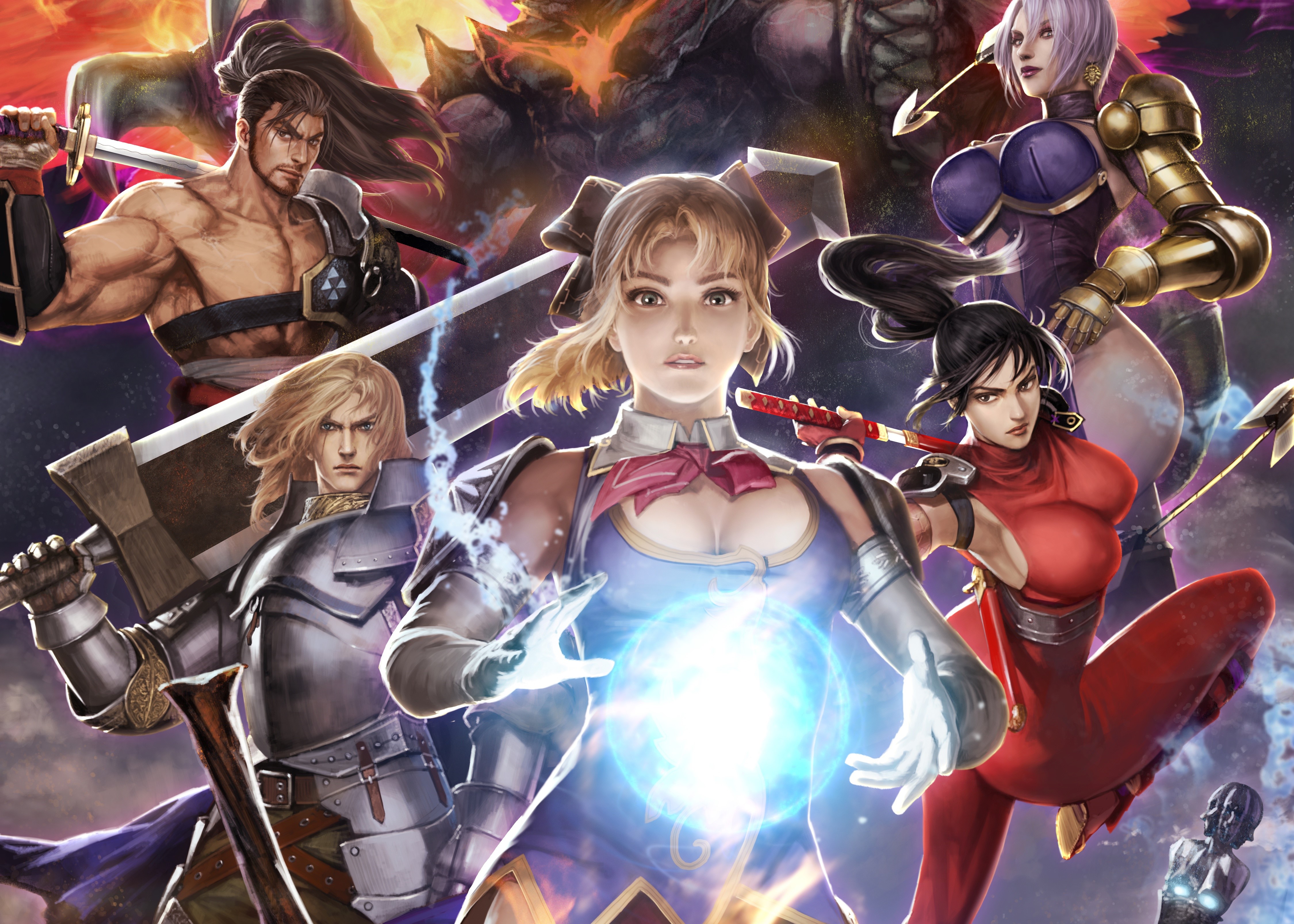 Soul Calibur Warriors with Magic and Swords HD Wallpaper