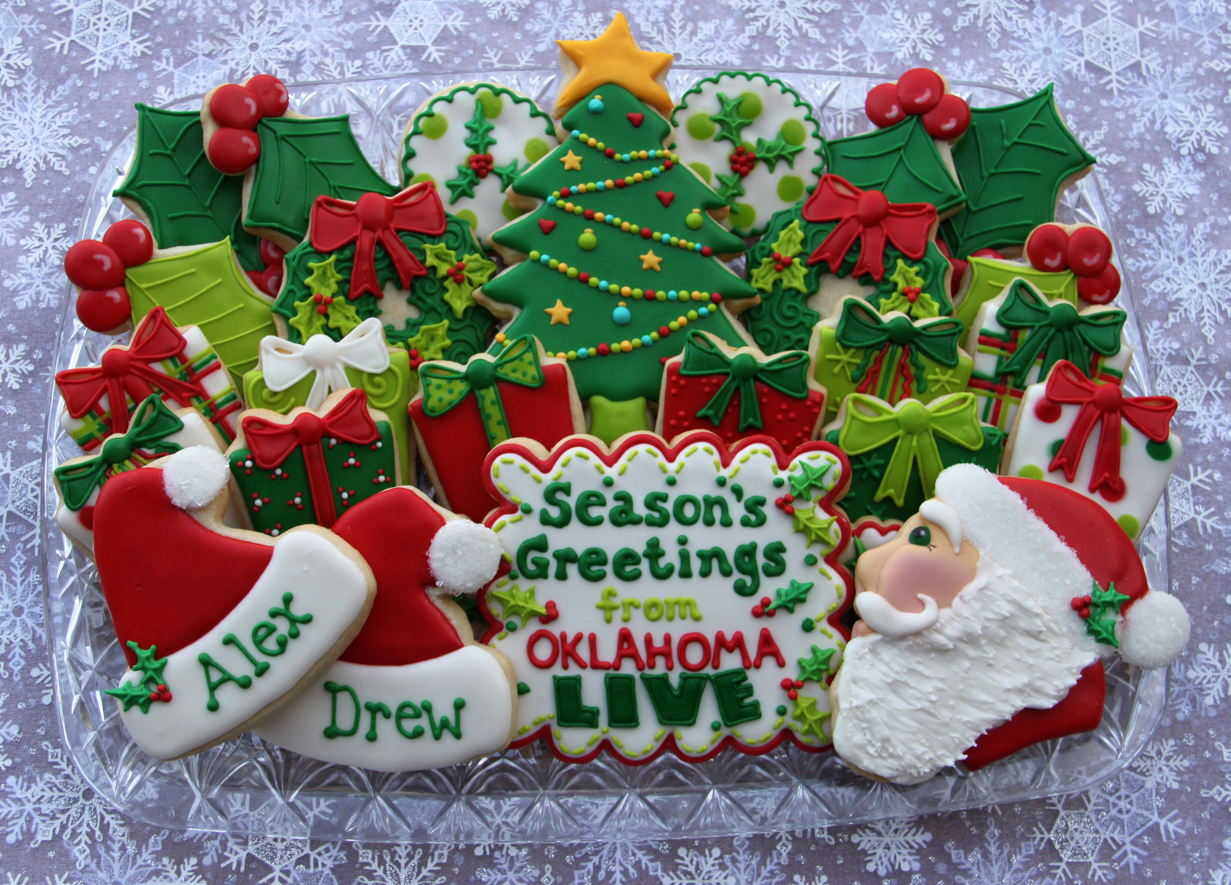 Christmas Cookies with Santa and Tree HD Wallpaper
