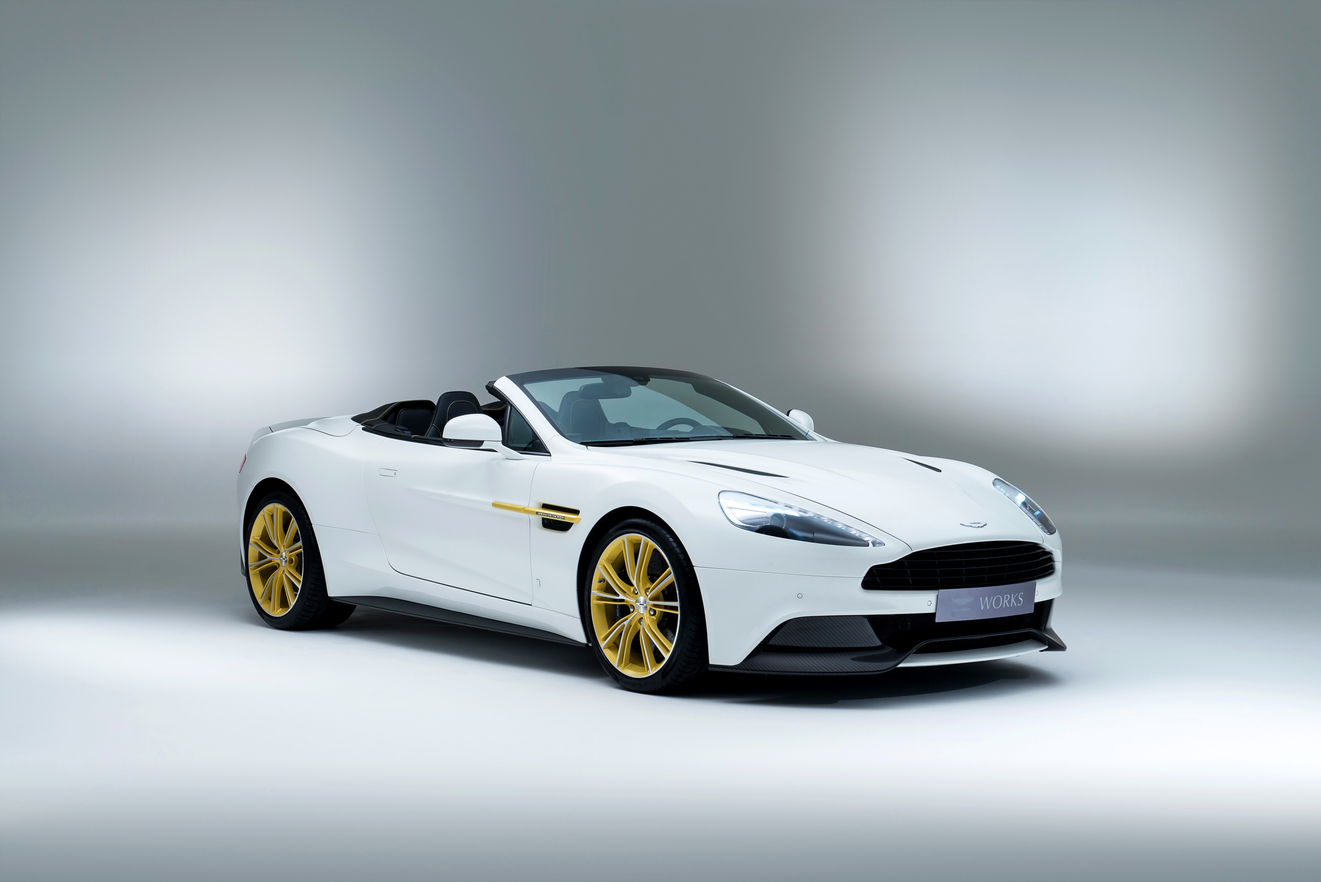 White 2014 Aston Martin Vanquish Cabriolet HD Wallpaper