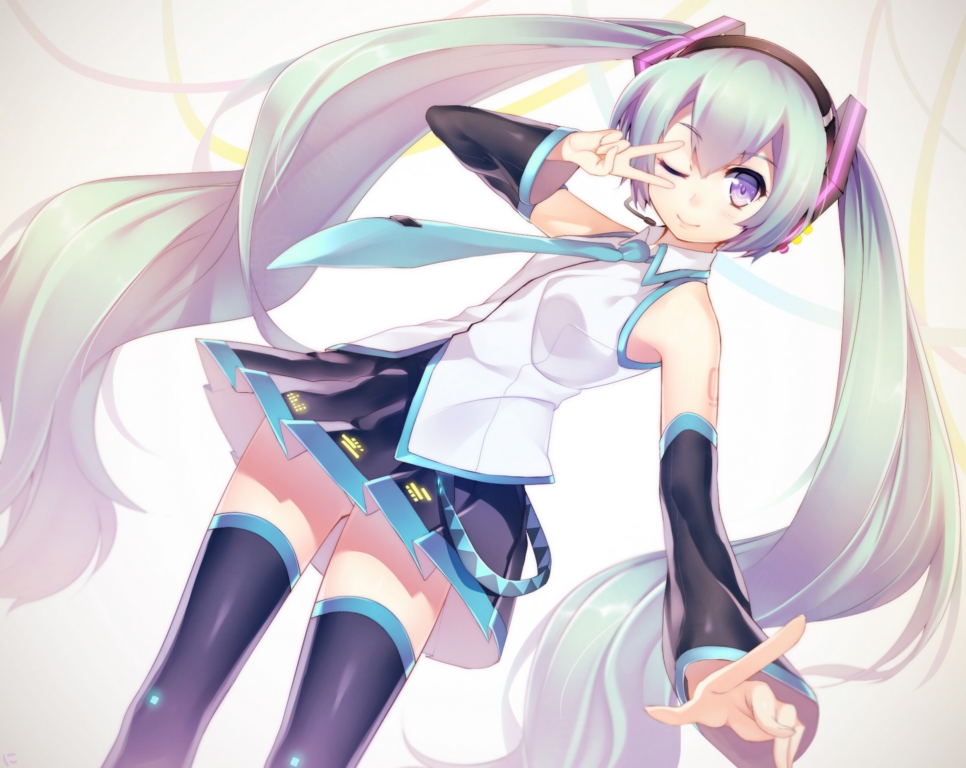 Hatsune Miku from Vocaloid HD Wallpaper