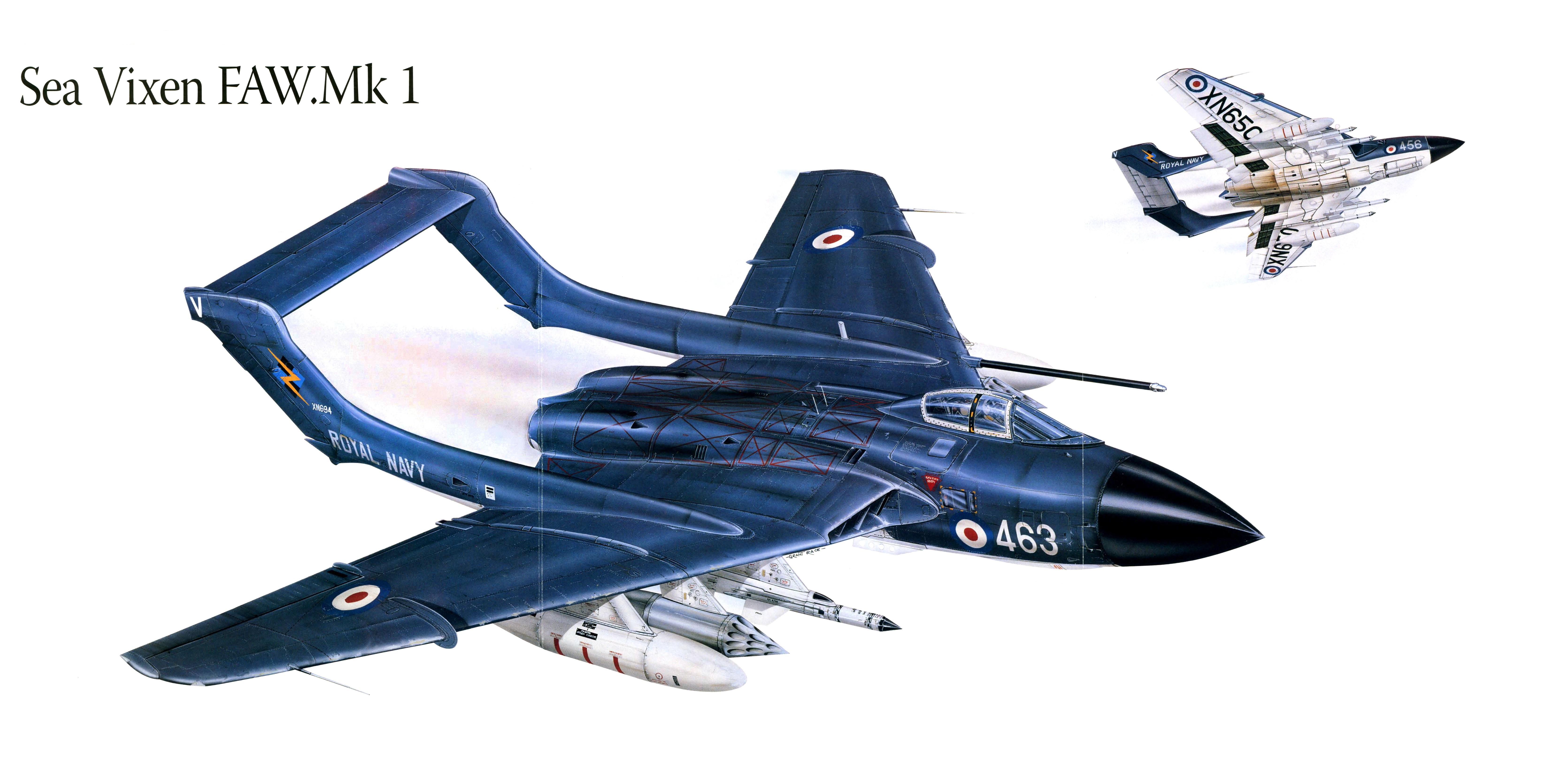 Sea Vixen FAW.Mk 1 Airplane Painting Art HD Wallpaper