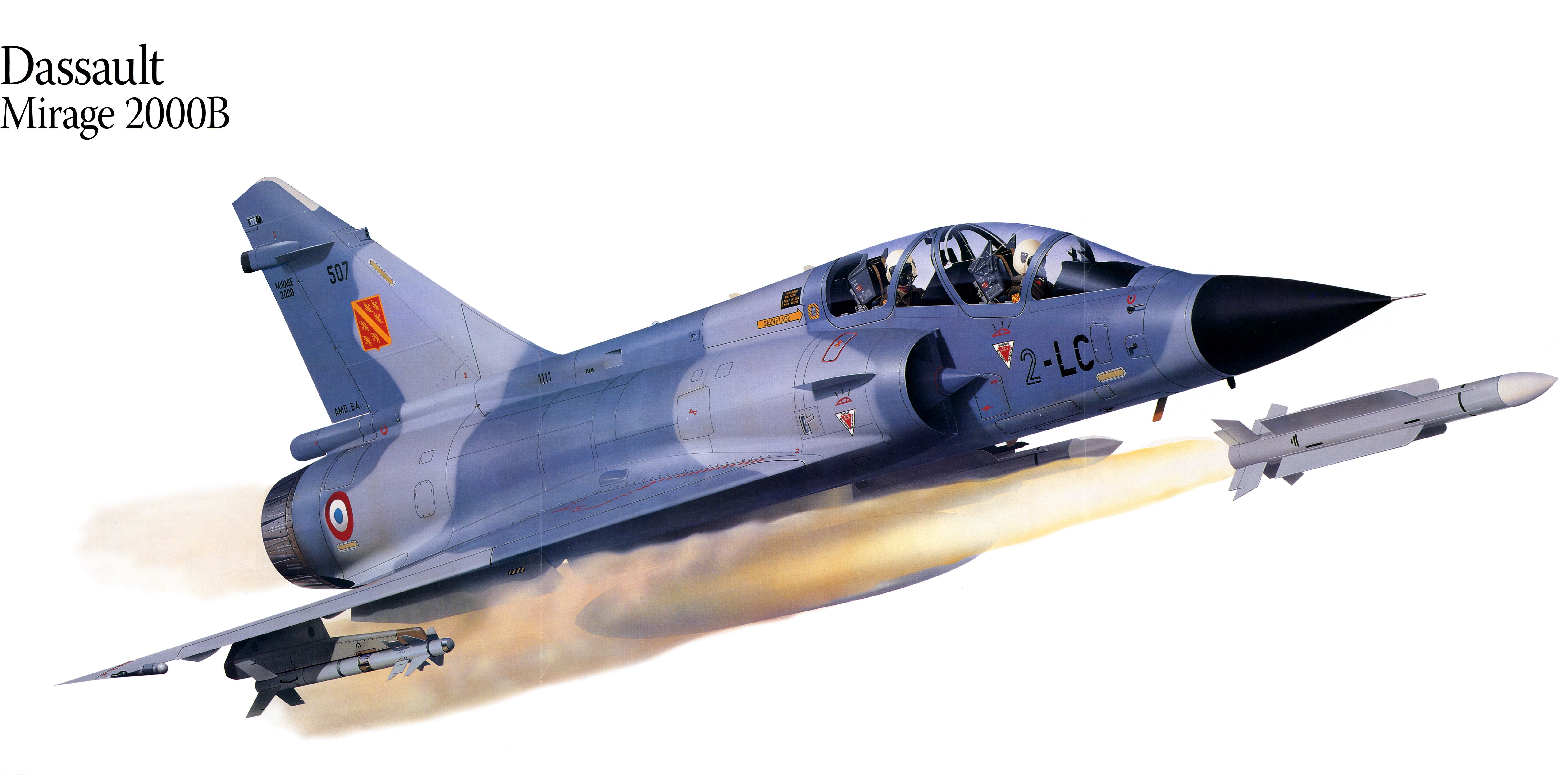 Dassault Mirage 2000B Fighter Airplane Painting HD Wallpaper