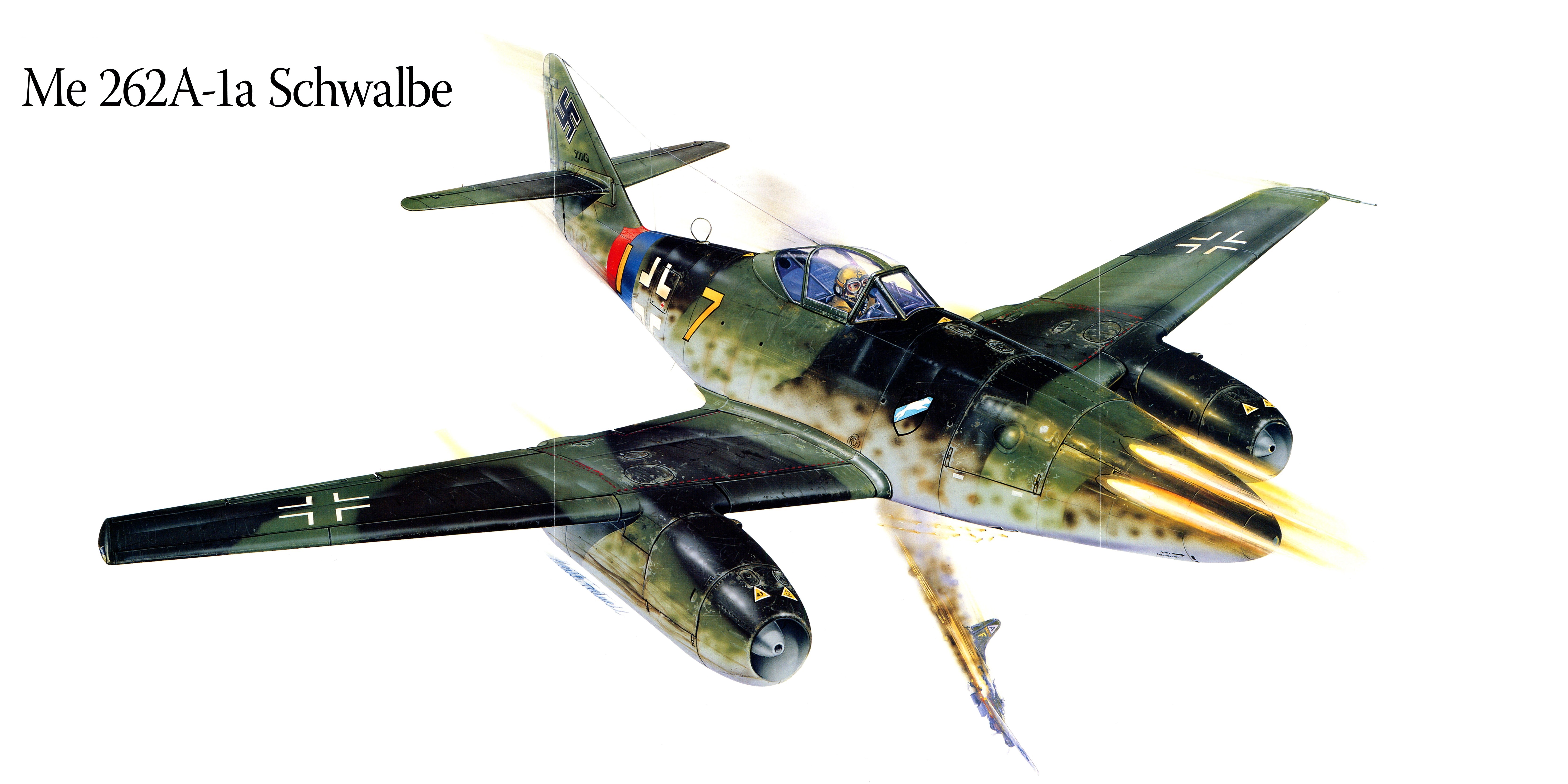Me 262A-1a Schwalbe Airplane Painting Art HD Wallpaper
