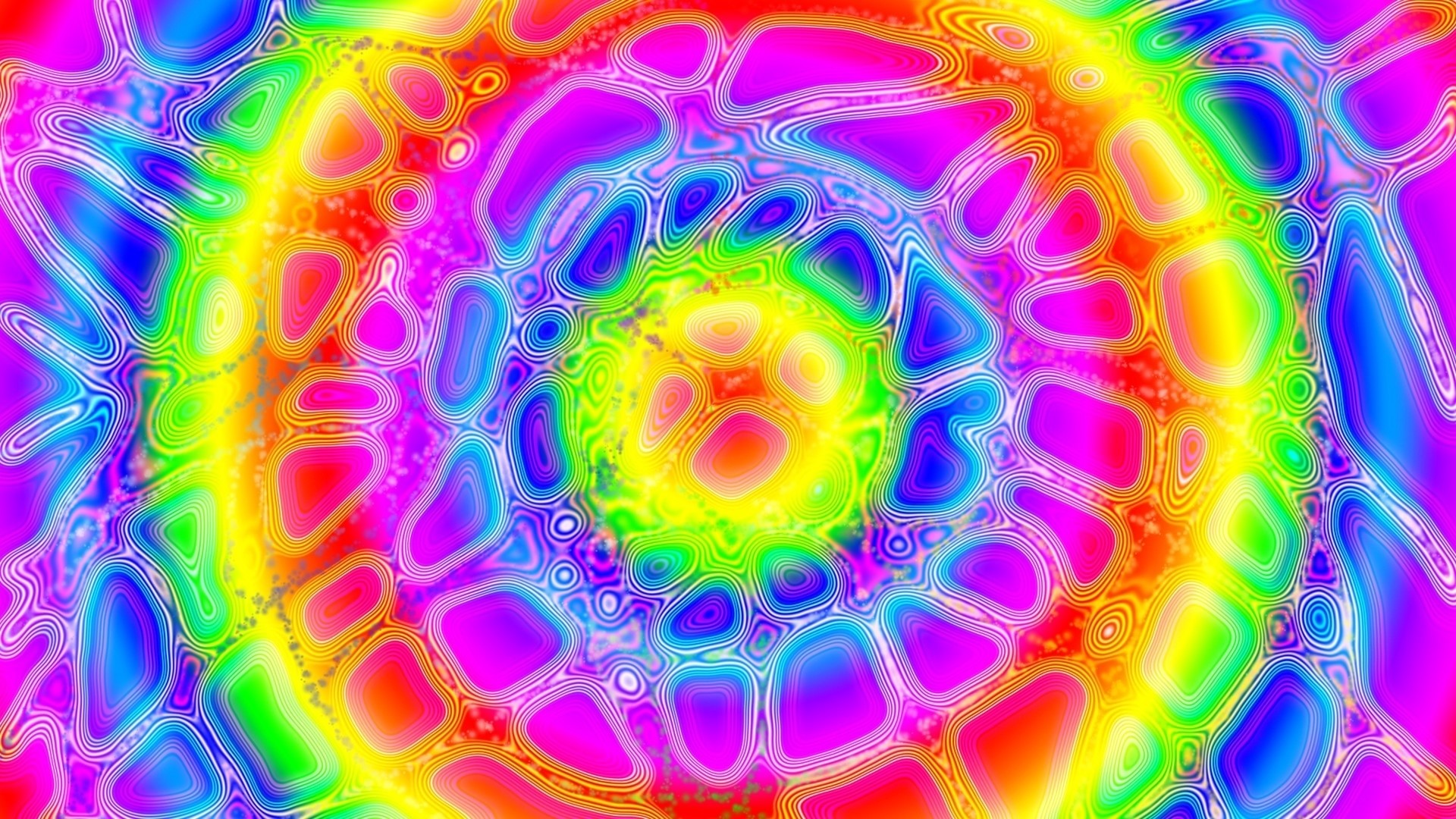 Psychedelic rainbow abstract pattern HD Wallpaper