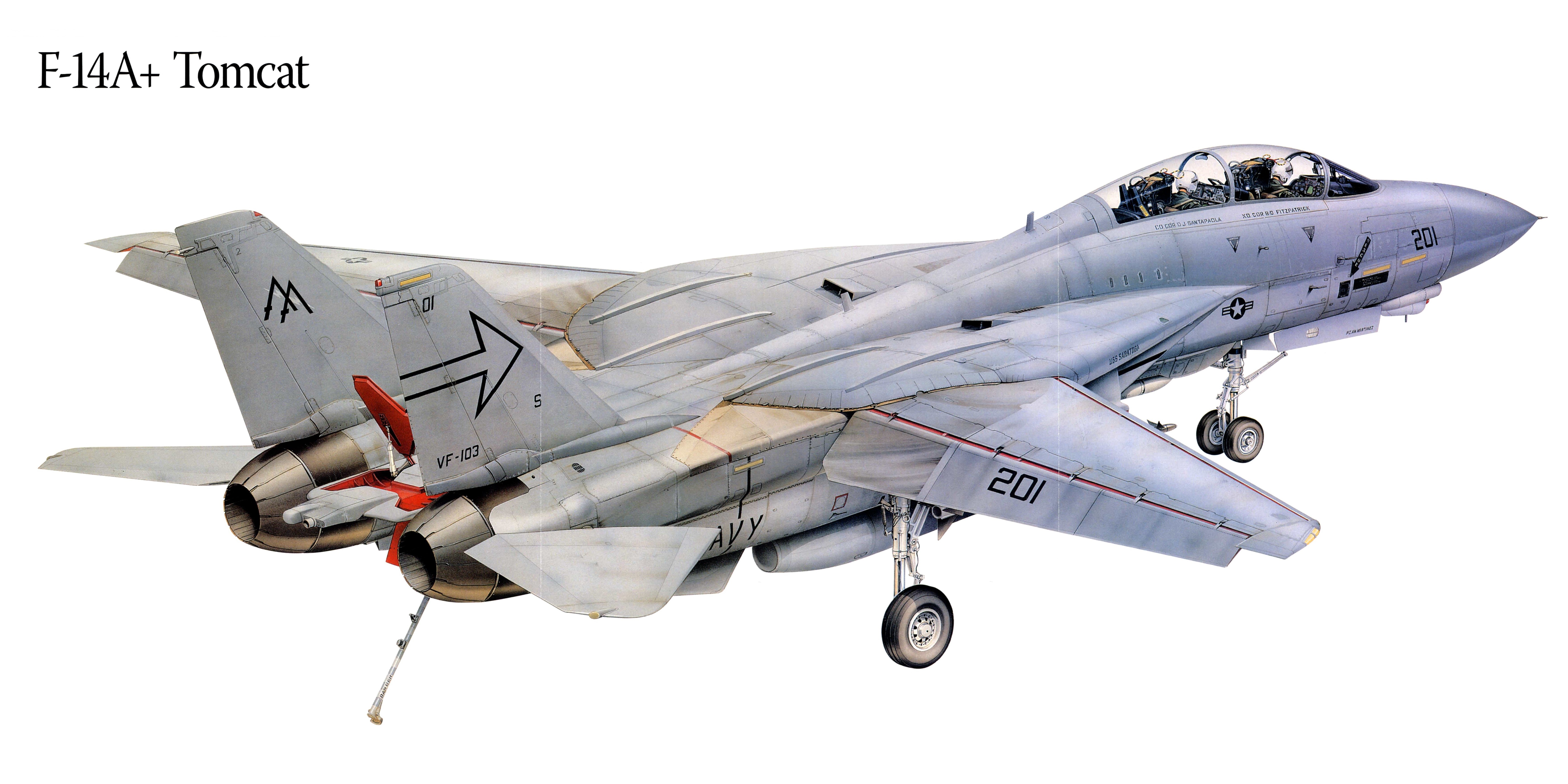 F-14A+ Tomcat Airplane Painting Art HD Wallpaper