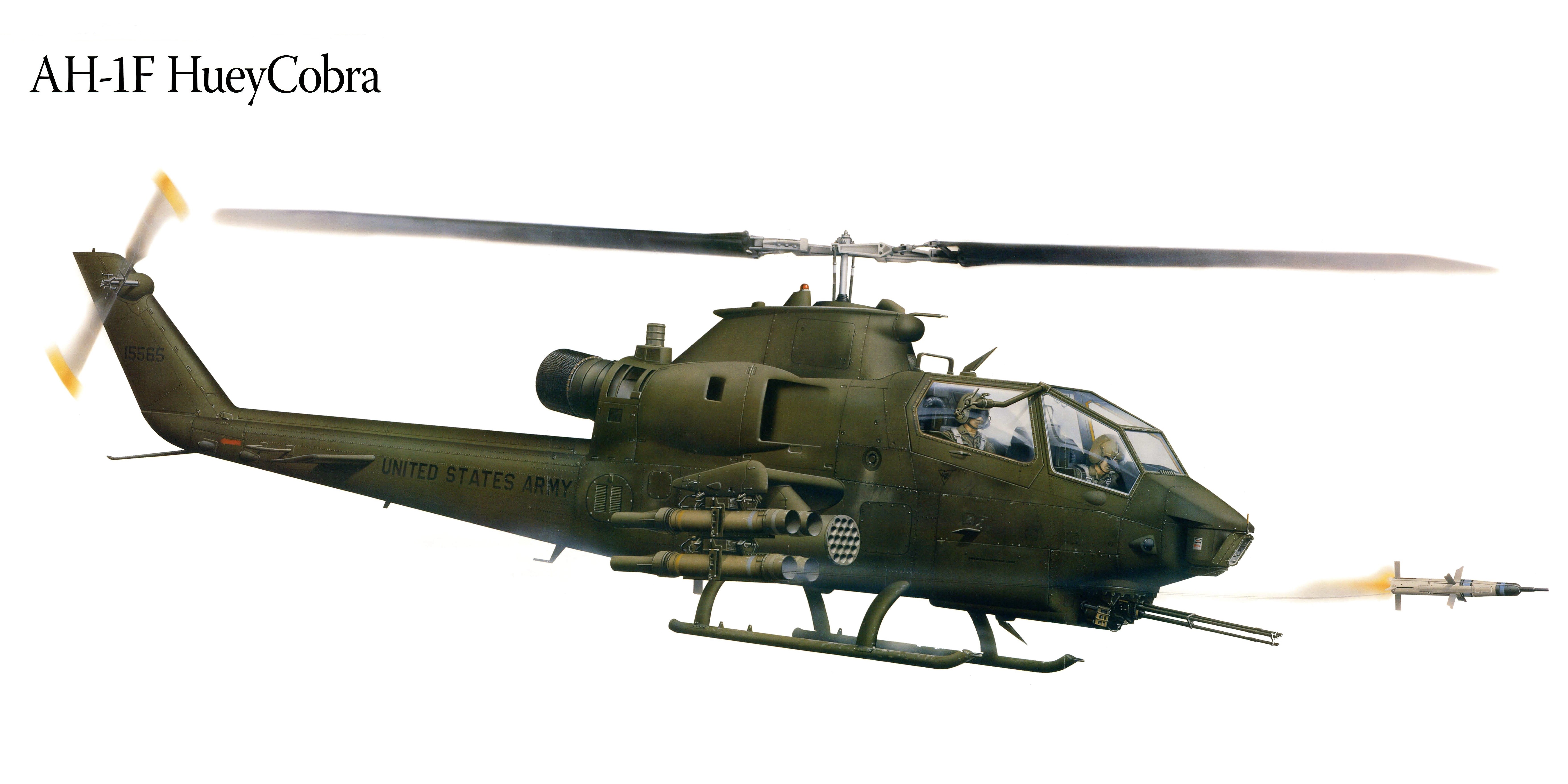 AH-1F HueyCobra Helicopter Firing Missile HD Wallpaper