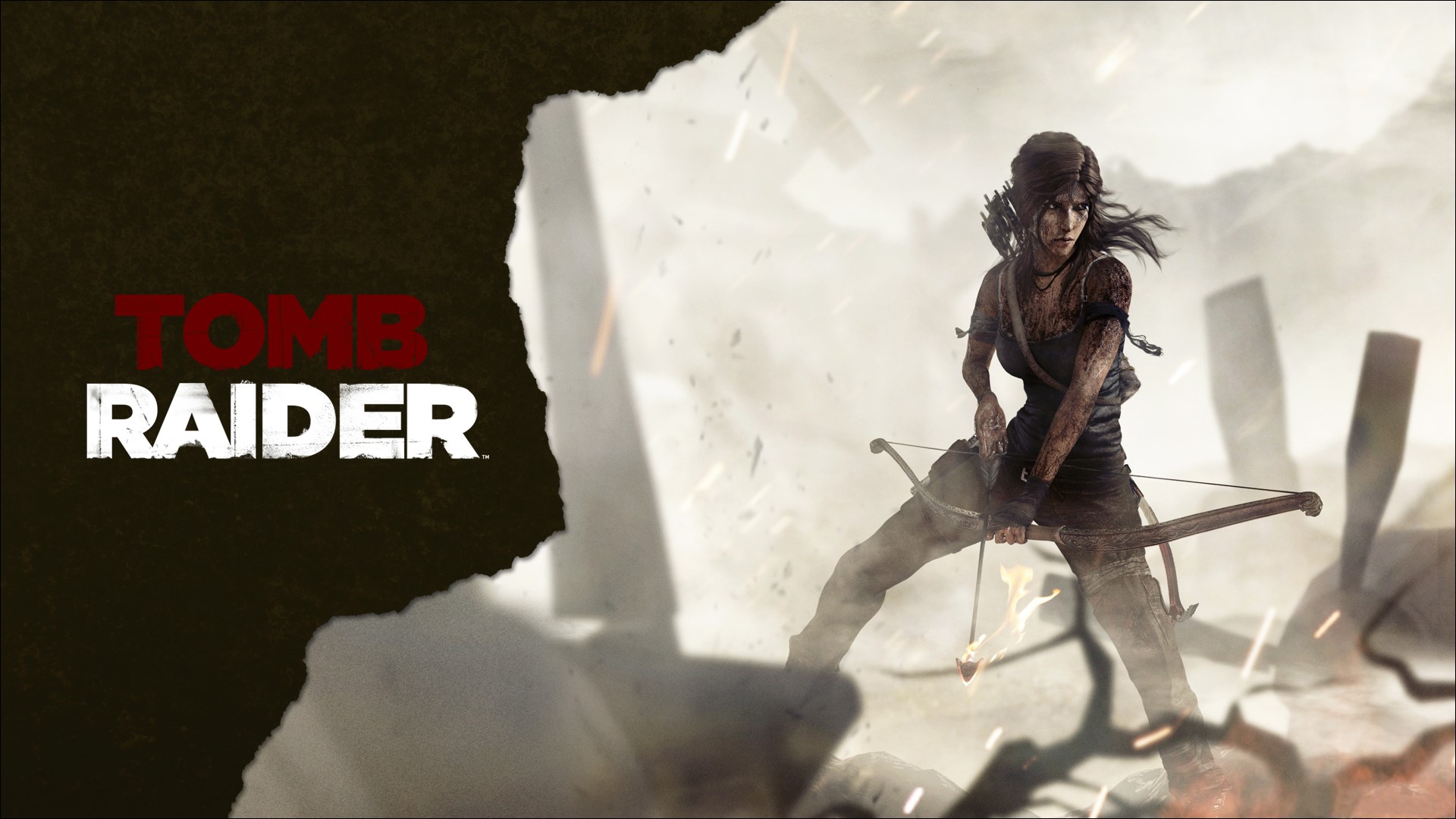 Lara Croft from Tomb Raider with a bow HD Wallpaper