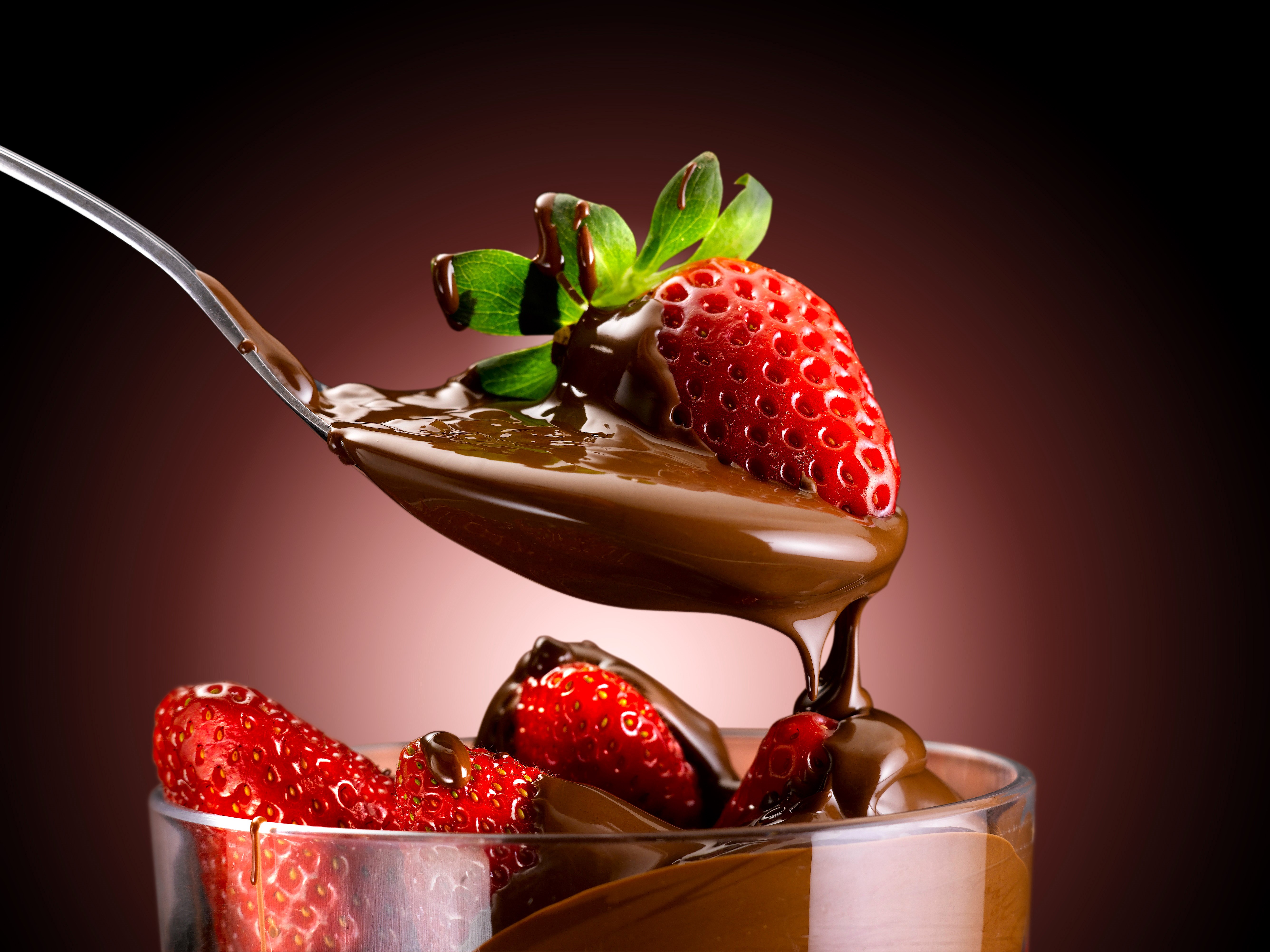 Strawberries with Chocolate HD Wallpaper