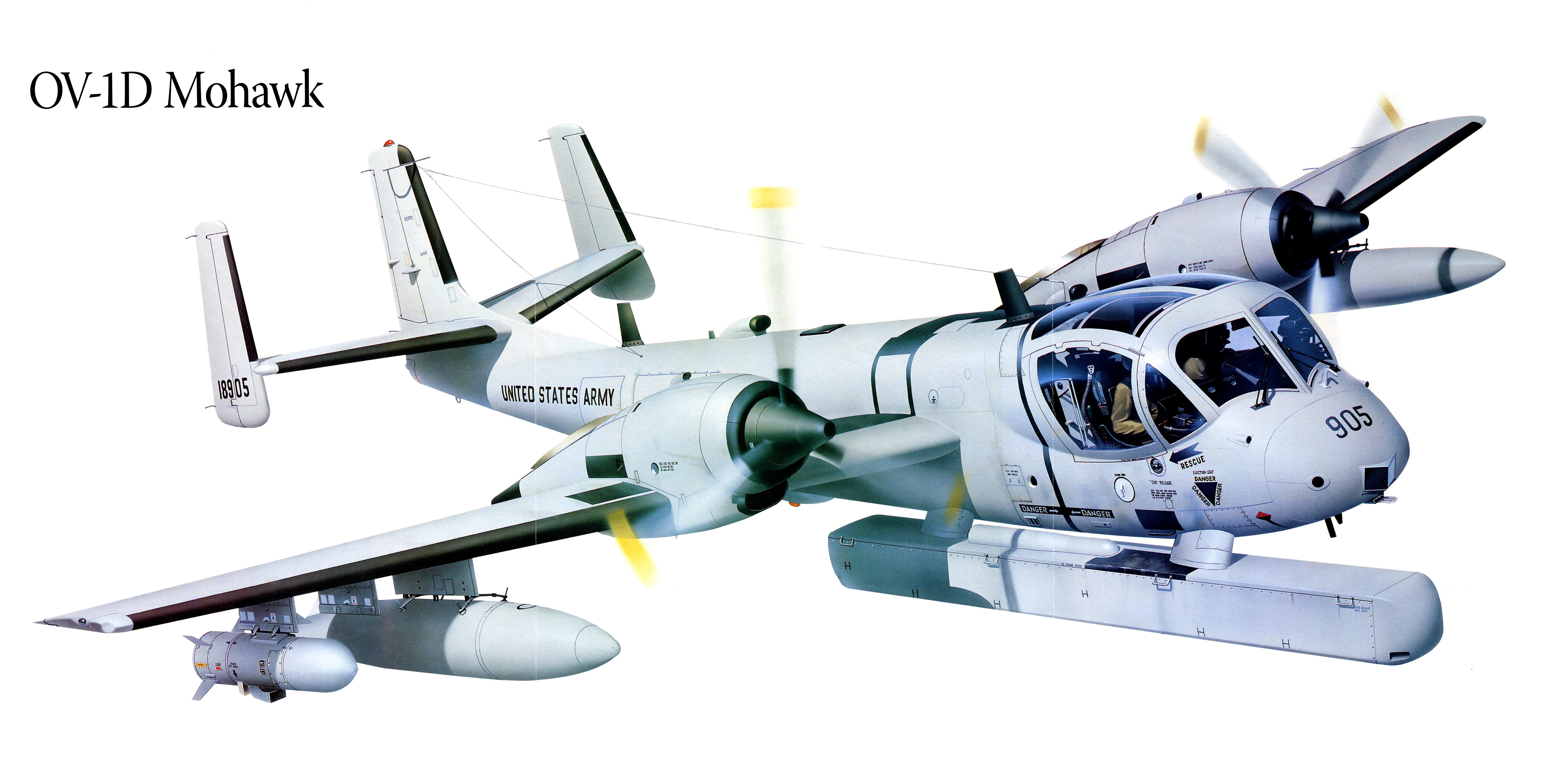 OV-1D Mohawk Airplane Painting Art HD Wallpaper