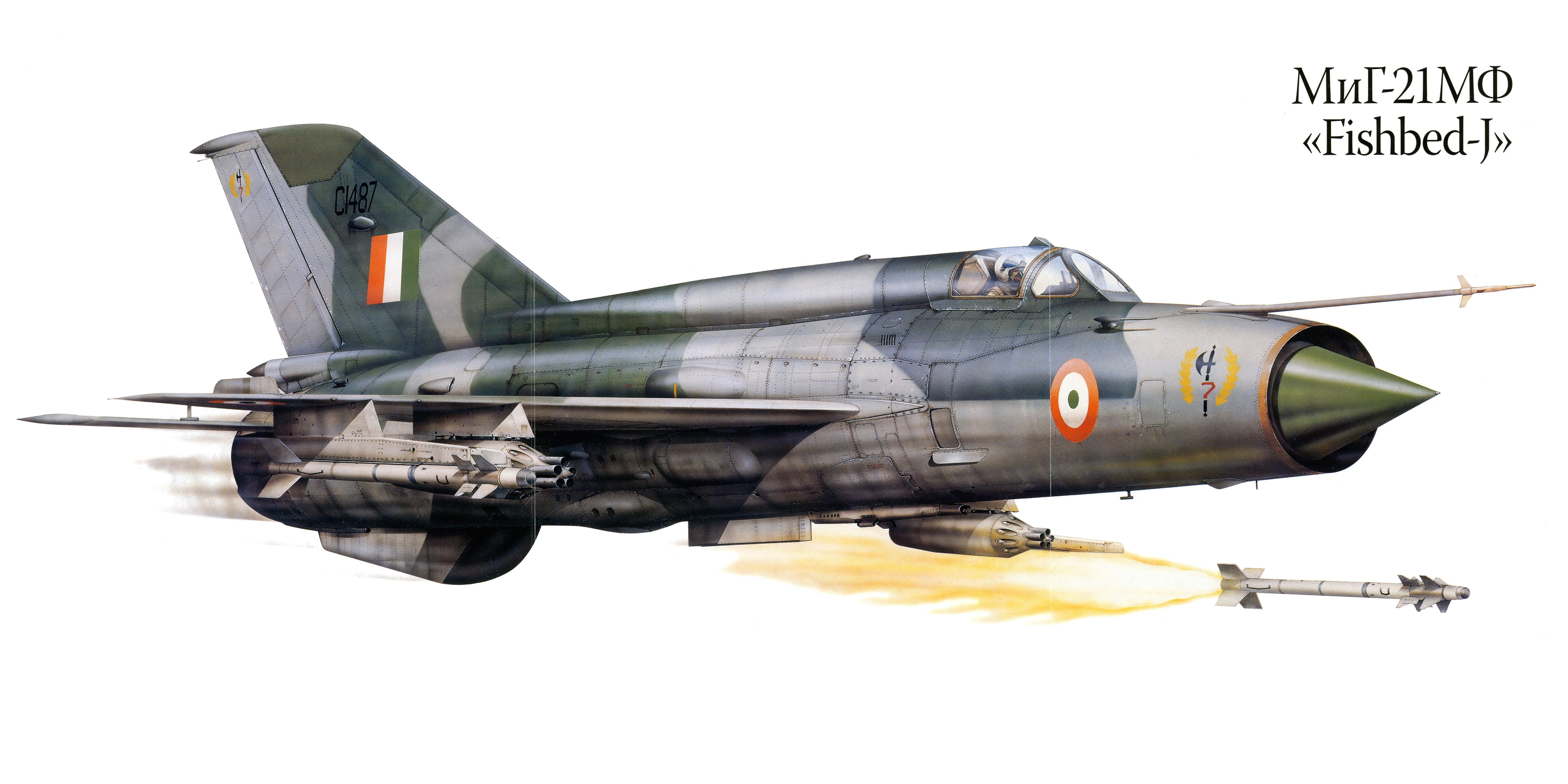 MiG-21MF Fishbed-J Fighter Airplane Painting HD Wallpaper