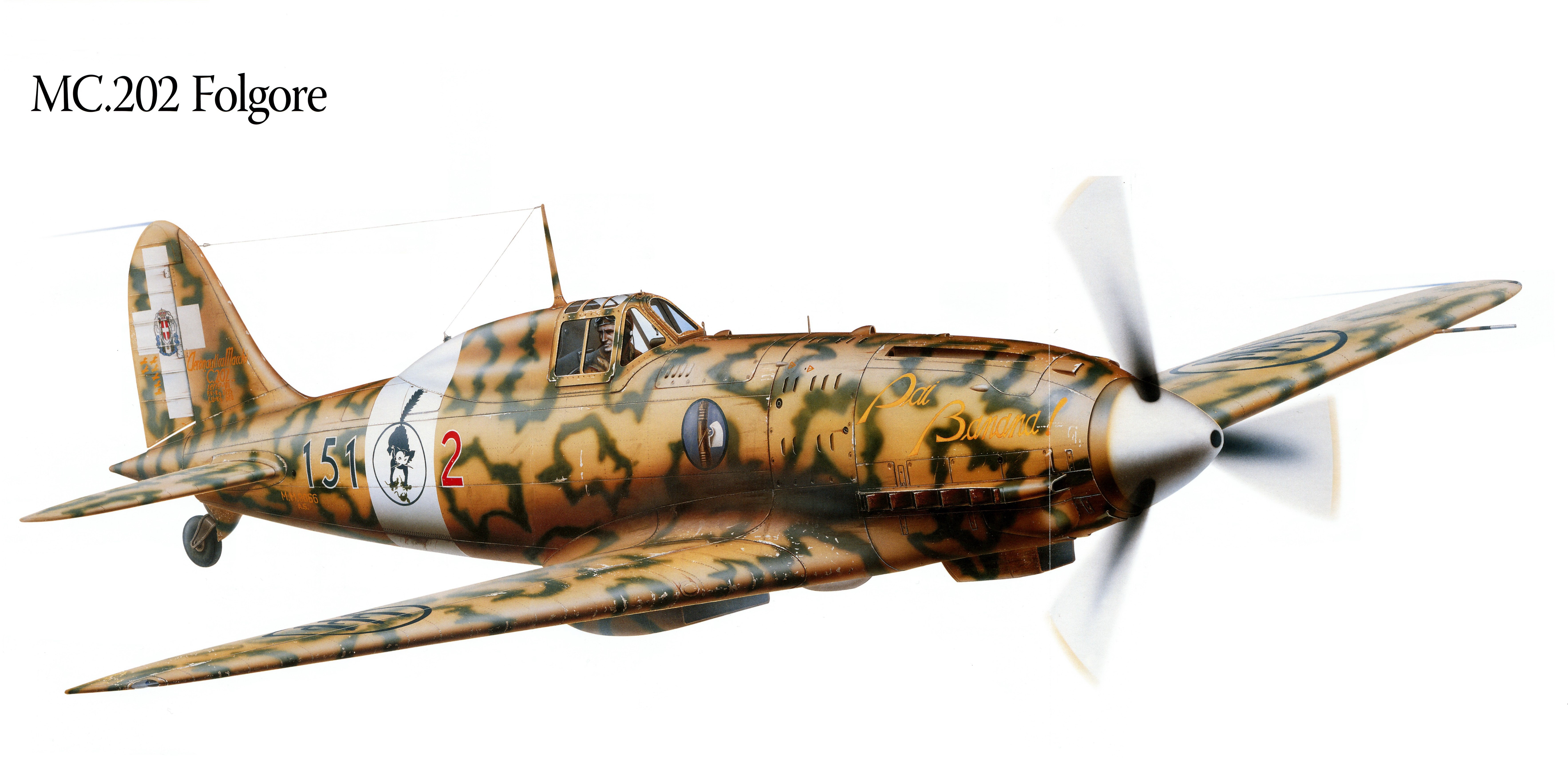 MC.202 Folgore Airplane Painting Art HD Wallpaper