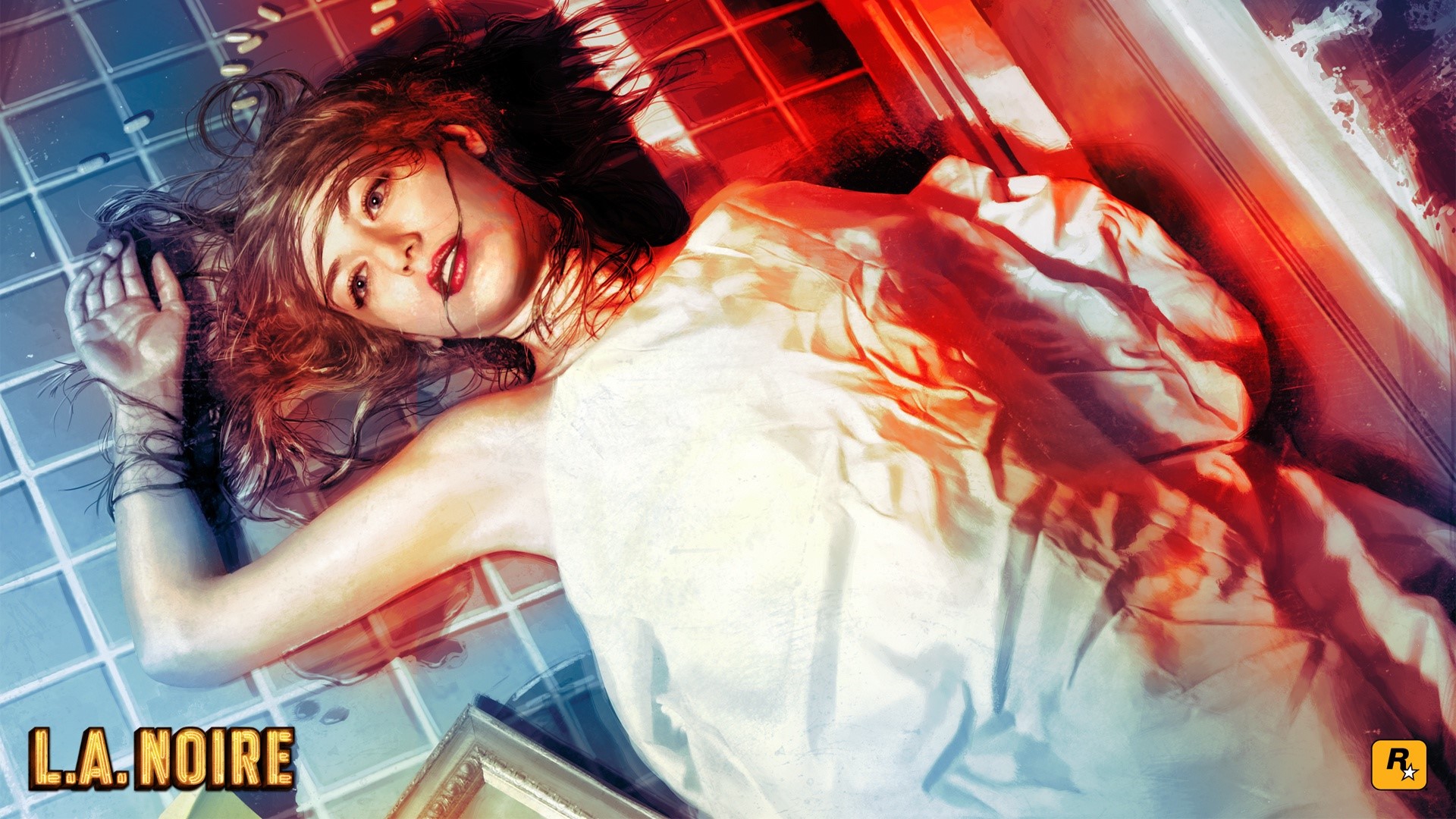 Woman from L.A. Noire lying on the floor HD Wallpaper
