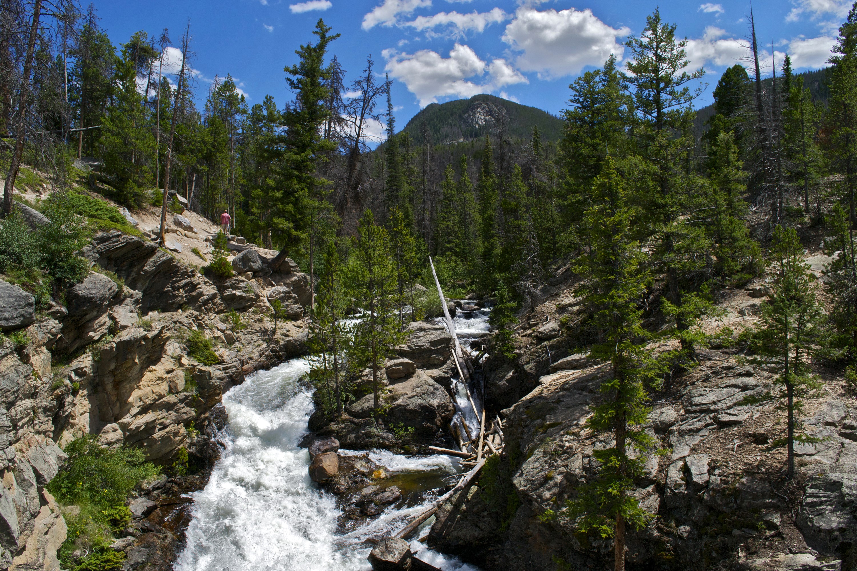Waterfall in Rocky Mountain National Park, USA HD Wallpaper