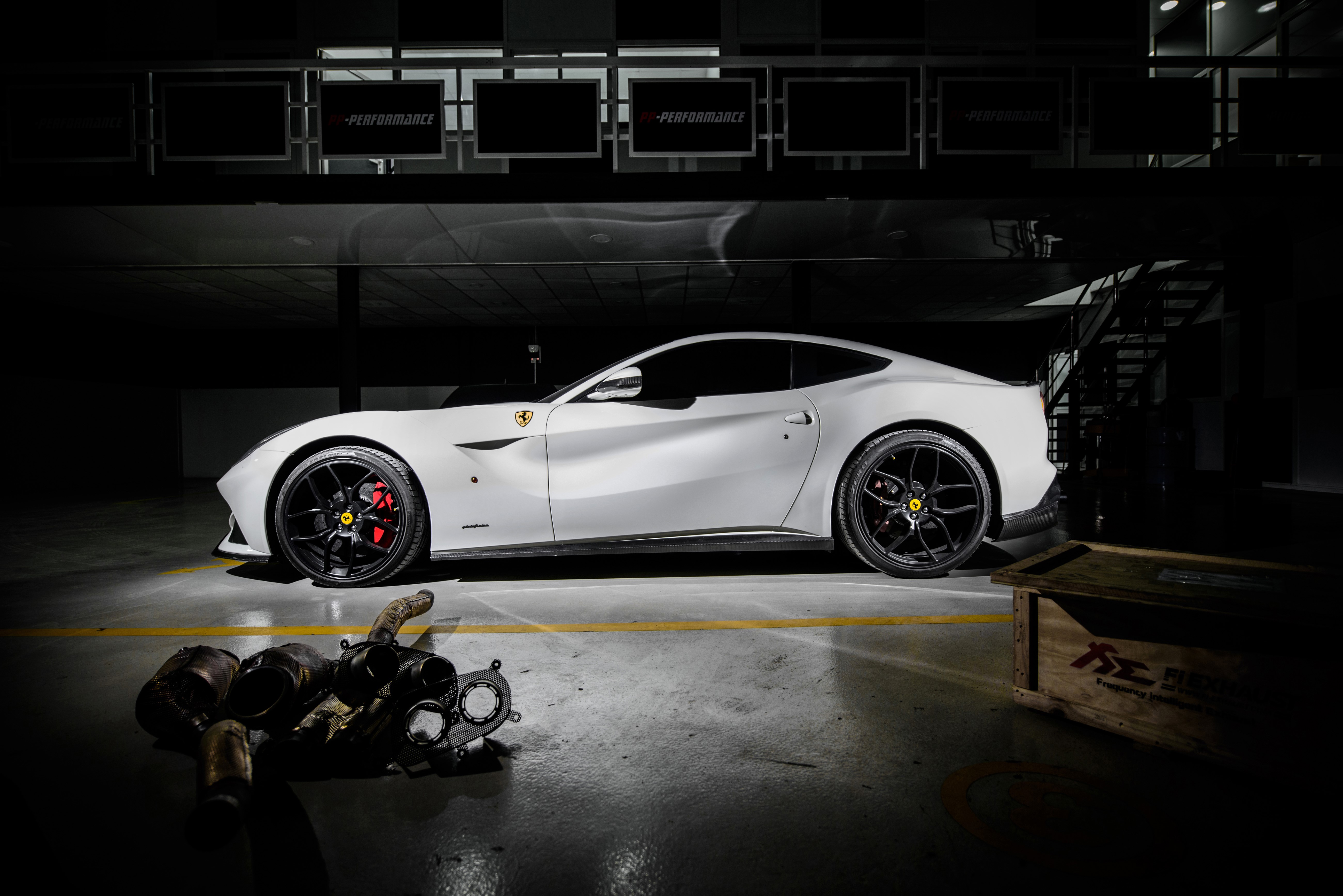 White 2014 Ferrari F12 Berlinetta by PP Performance HD Wallpaper