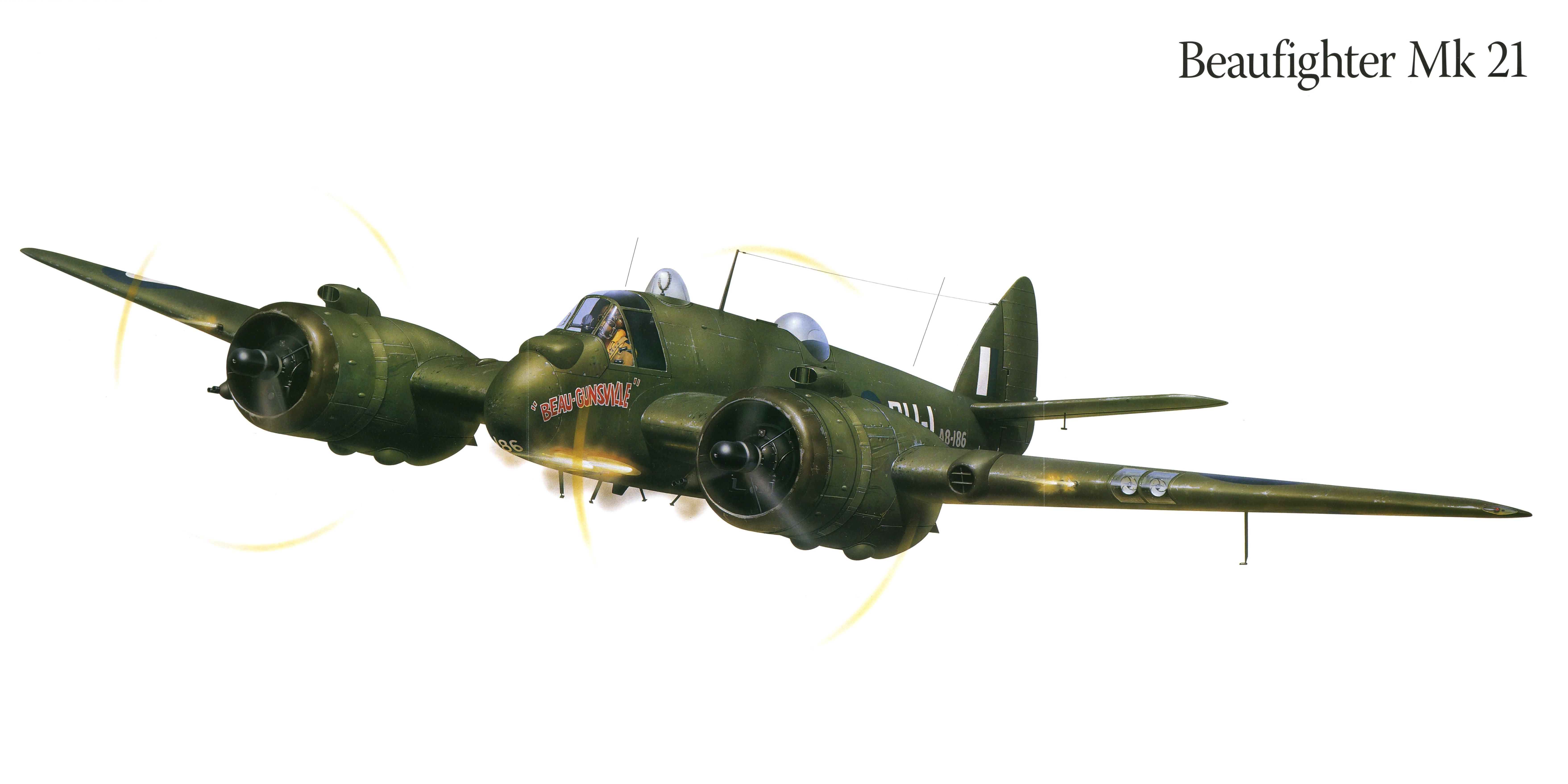 Beaufighter Mk 21 airplane painting HD Wallpaper