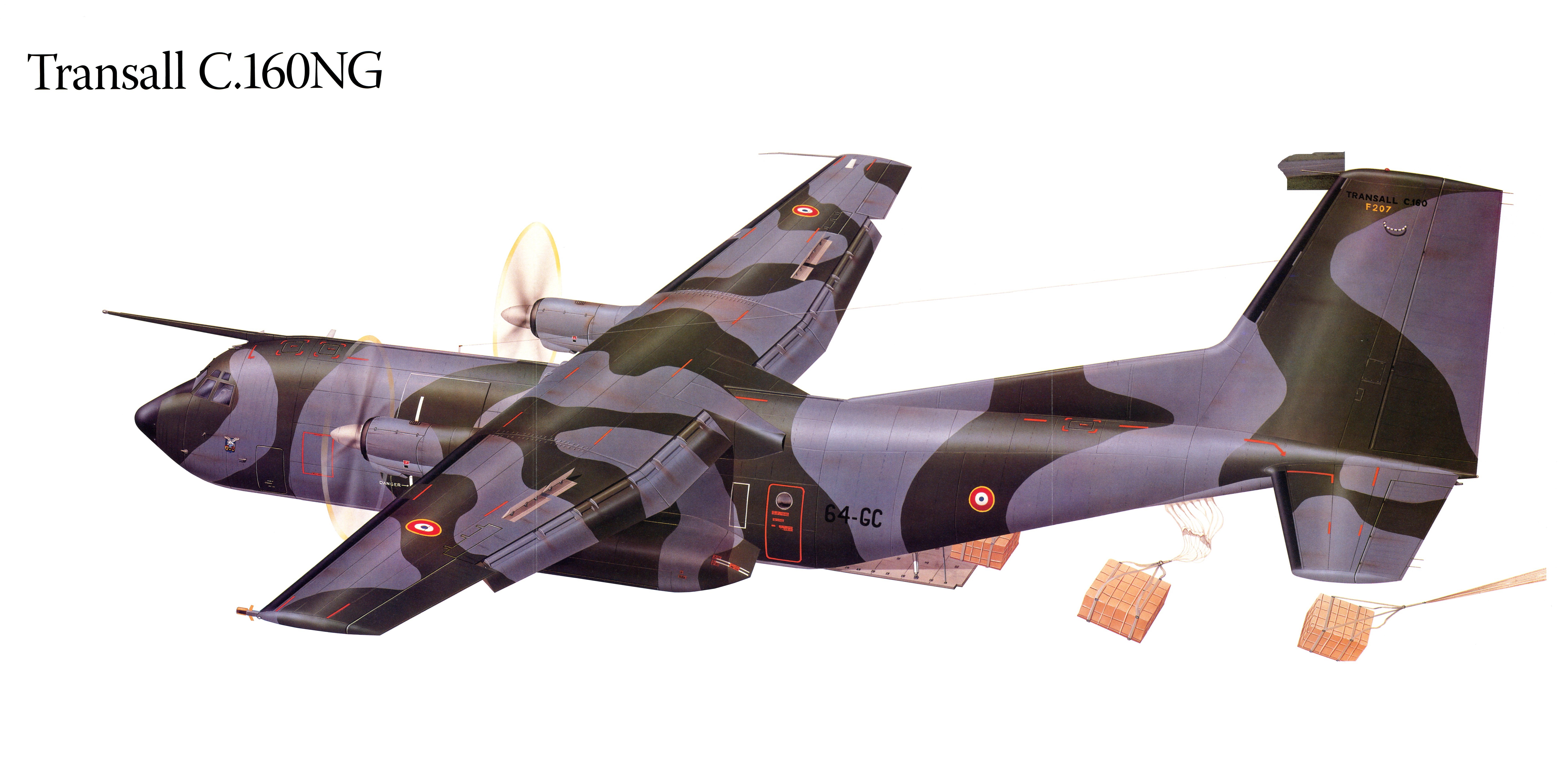 Transall C.160NG Airplane Dropping Cargo HD Wallpaper