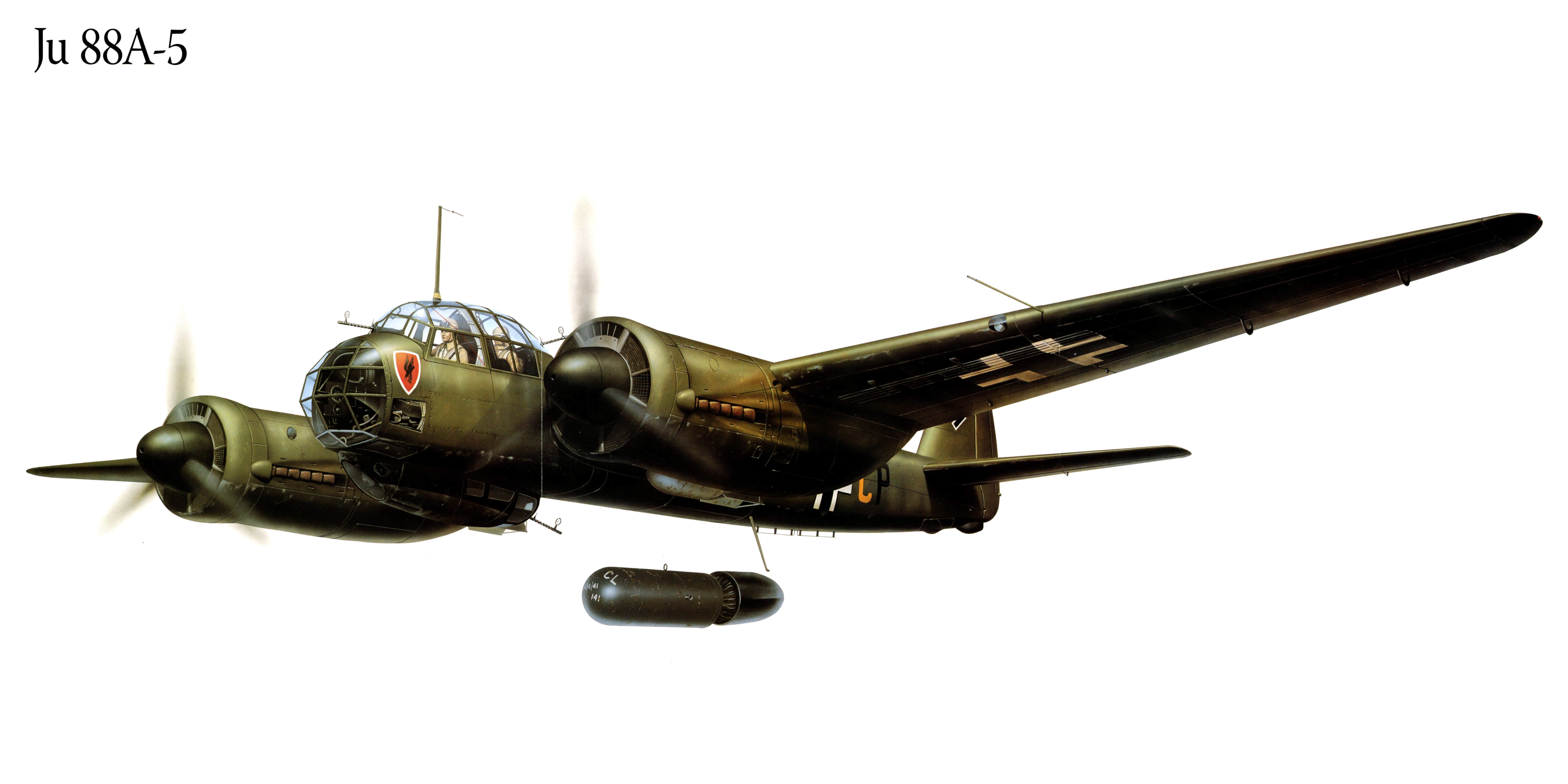 Ju 88A-5 Airplane Painting Art HD Wallpaper