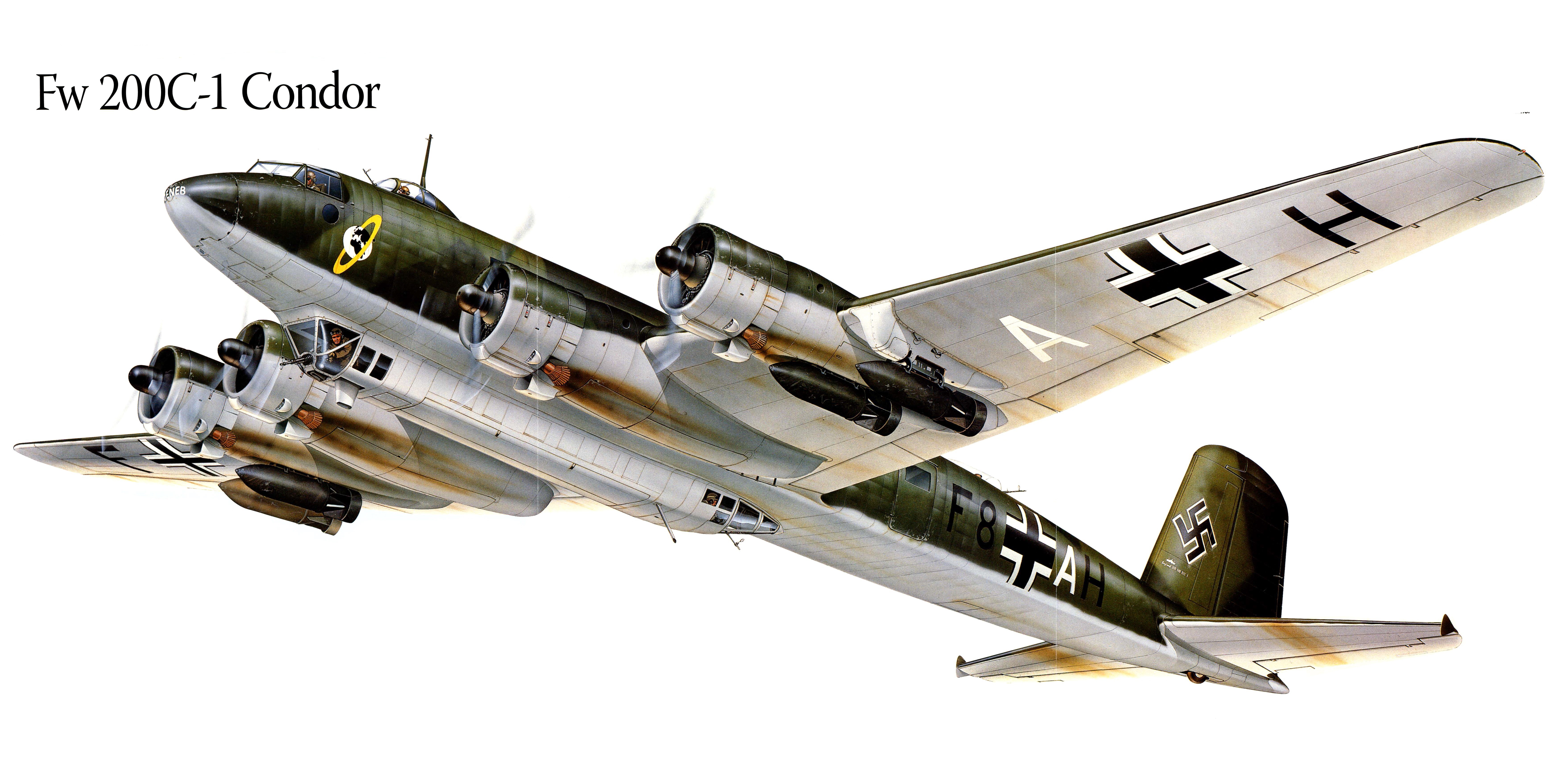Fw 200C-1 Condor Airplane Painting Art HD Wallpaper