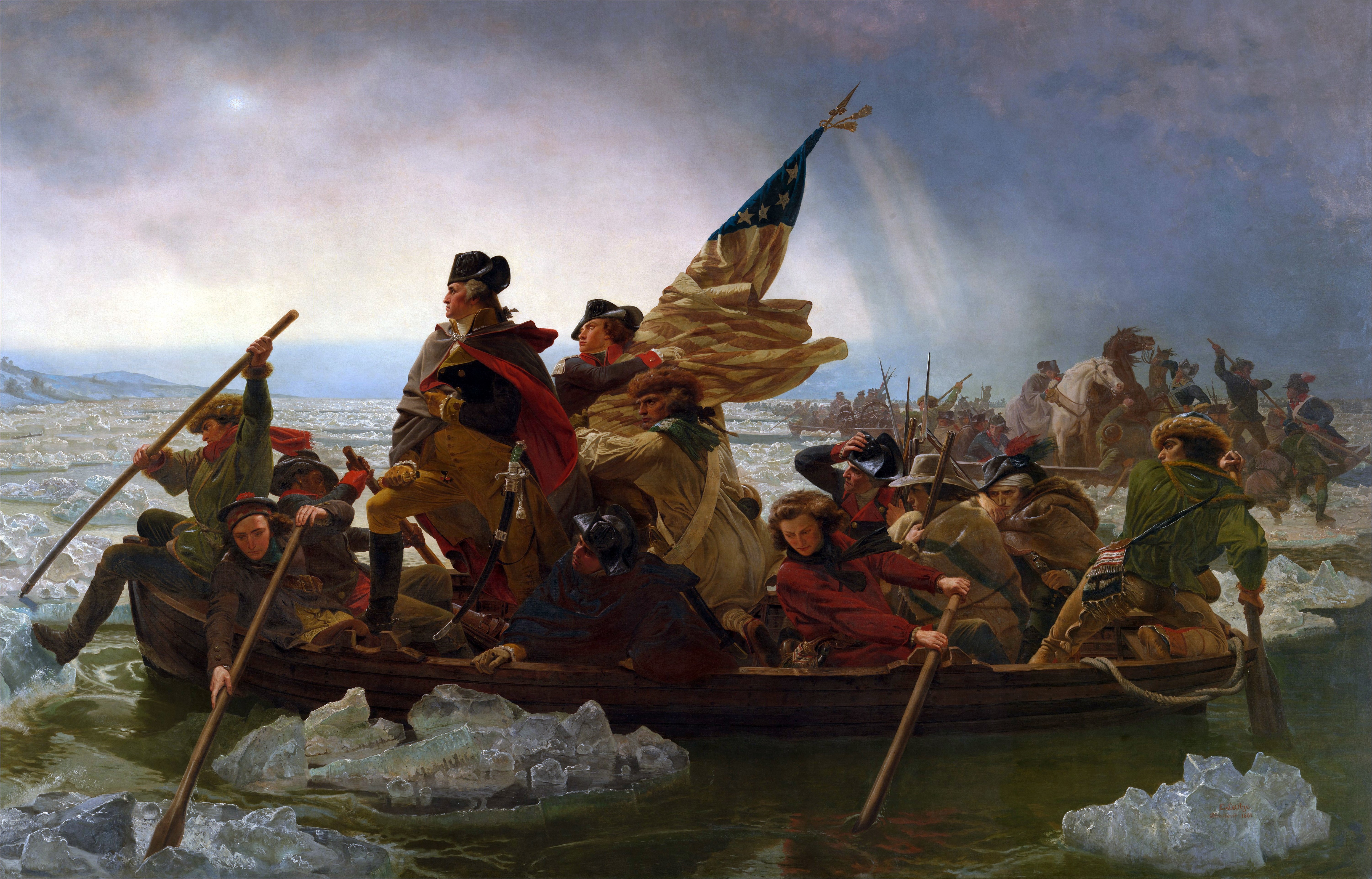 Washington Crossing the Delaware by Emanuel Leutze HD Wallpaper