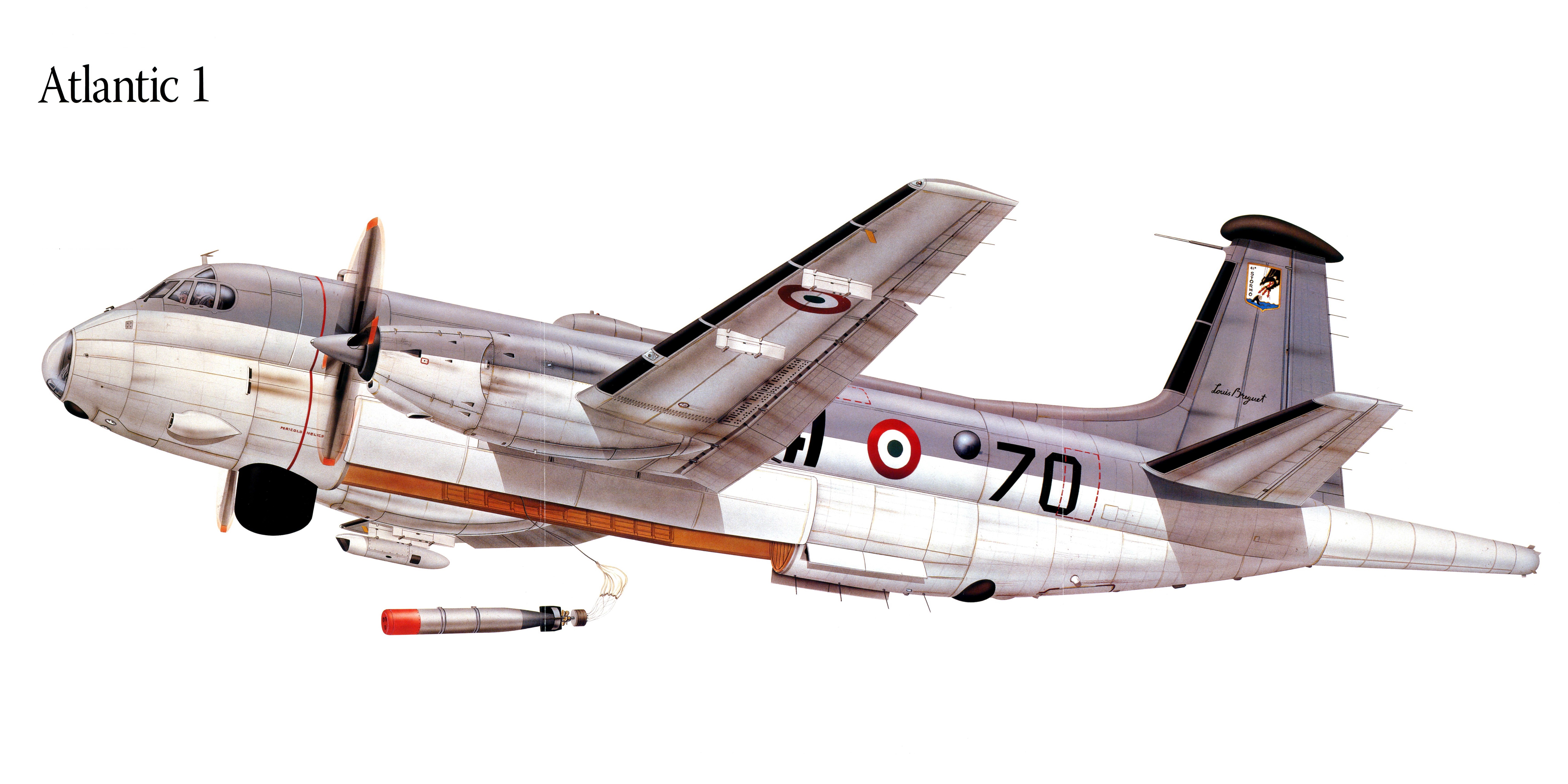 Atlantic 1 Airplane with Torpedo HD Wallpaper