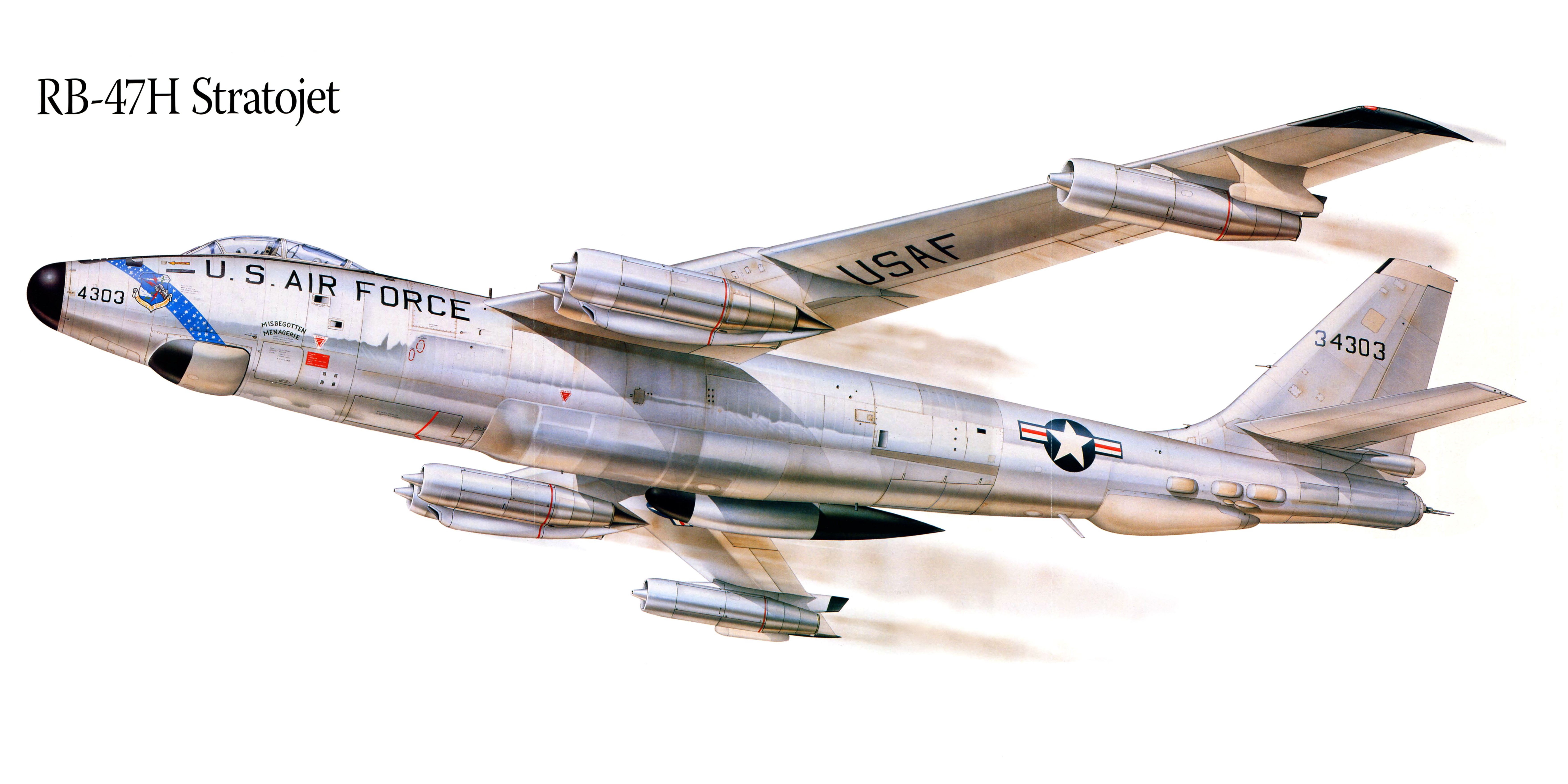 RB-47H Stratojet Airplane Painting Art HD Wallpaper