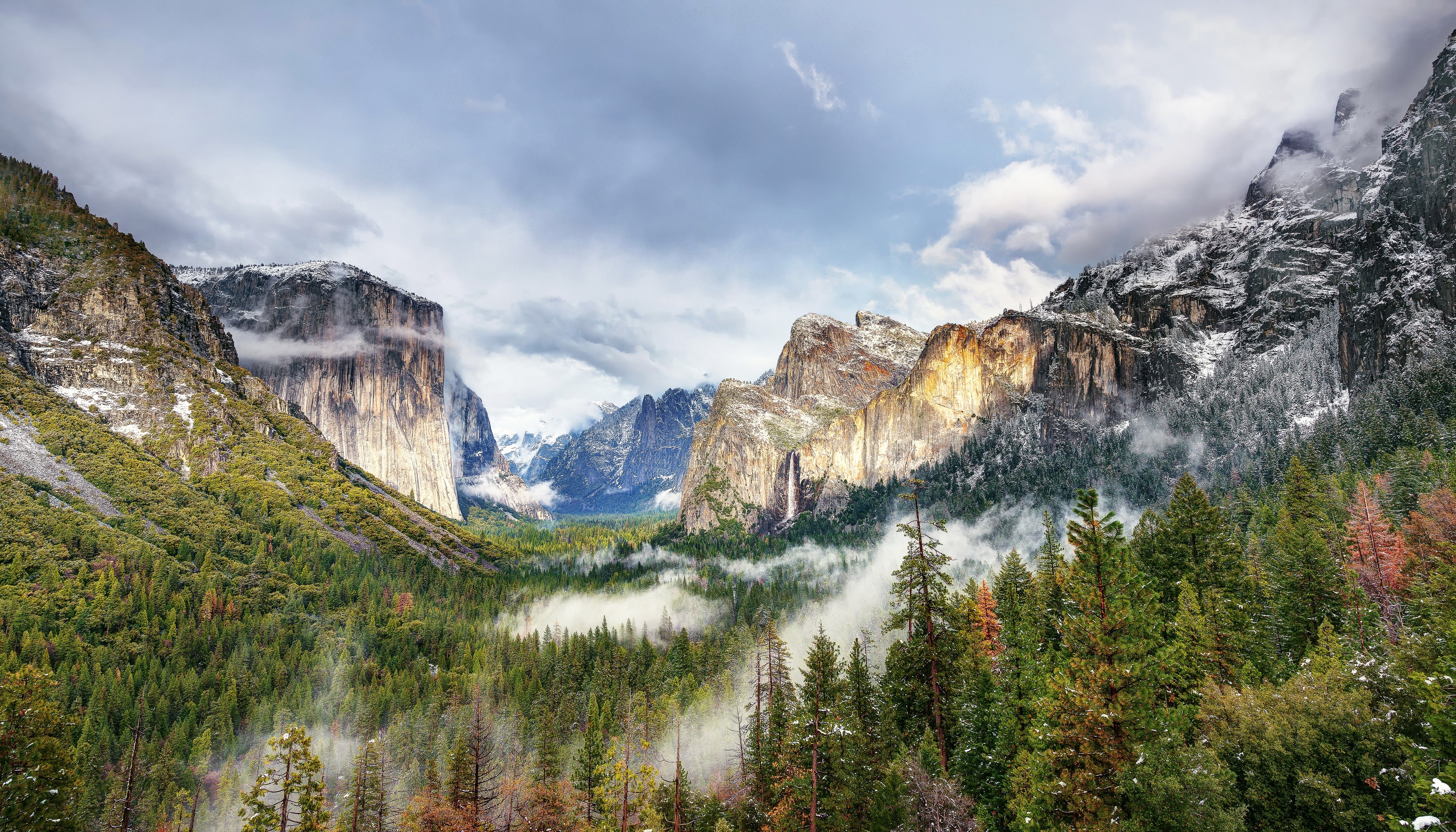 Yosemite Valley with El Capitan and Bridalveil Fall HD Wallpaper