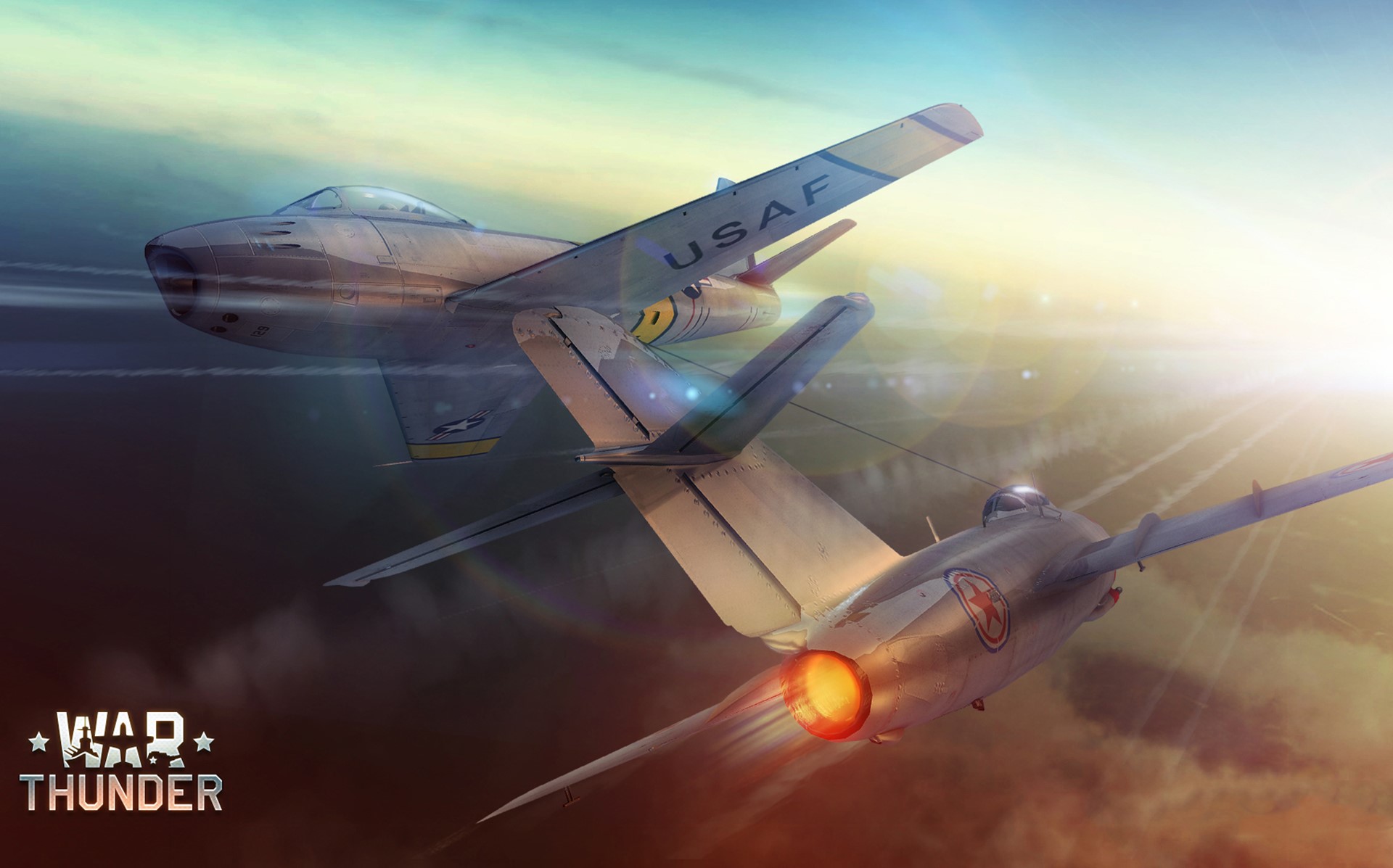 F-86 and MiG-15 in War Thunder HD Wallpaper
