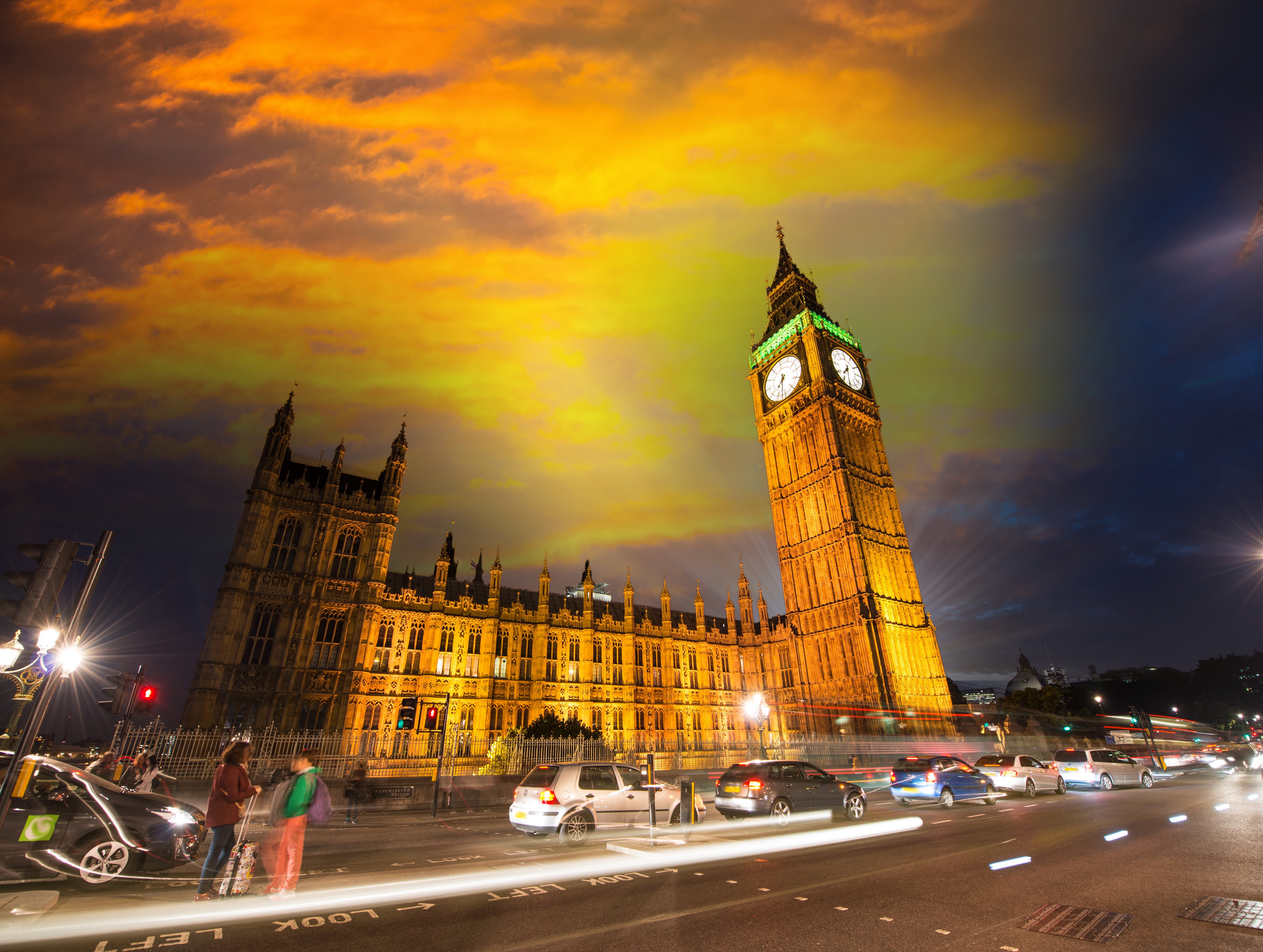 Big Ben and Houses of Parliament at Night, London HD Wallpaper
