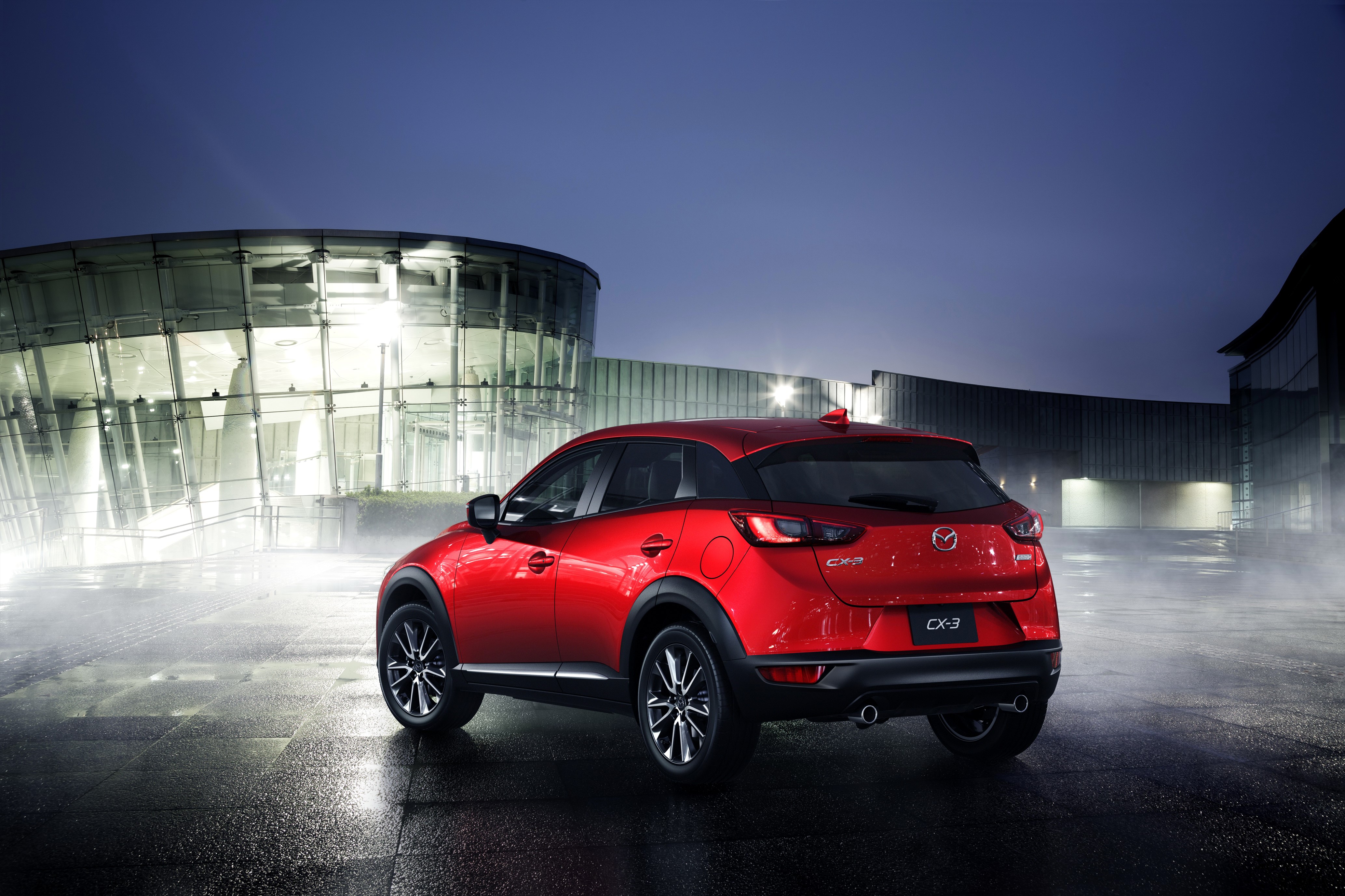 Red 2015 Mazda CX-3 Metallic Back View HD Wallpaper