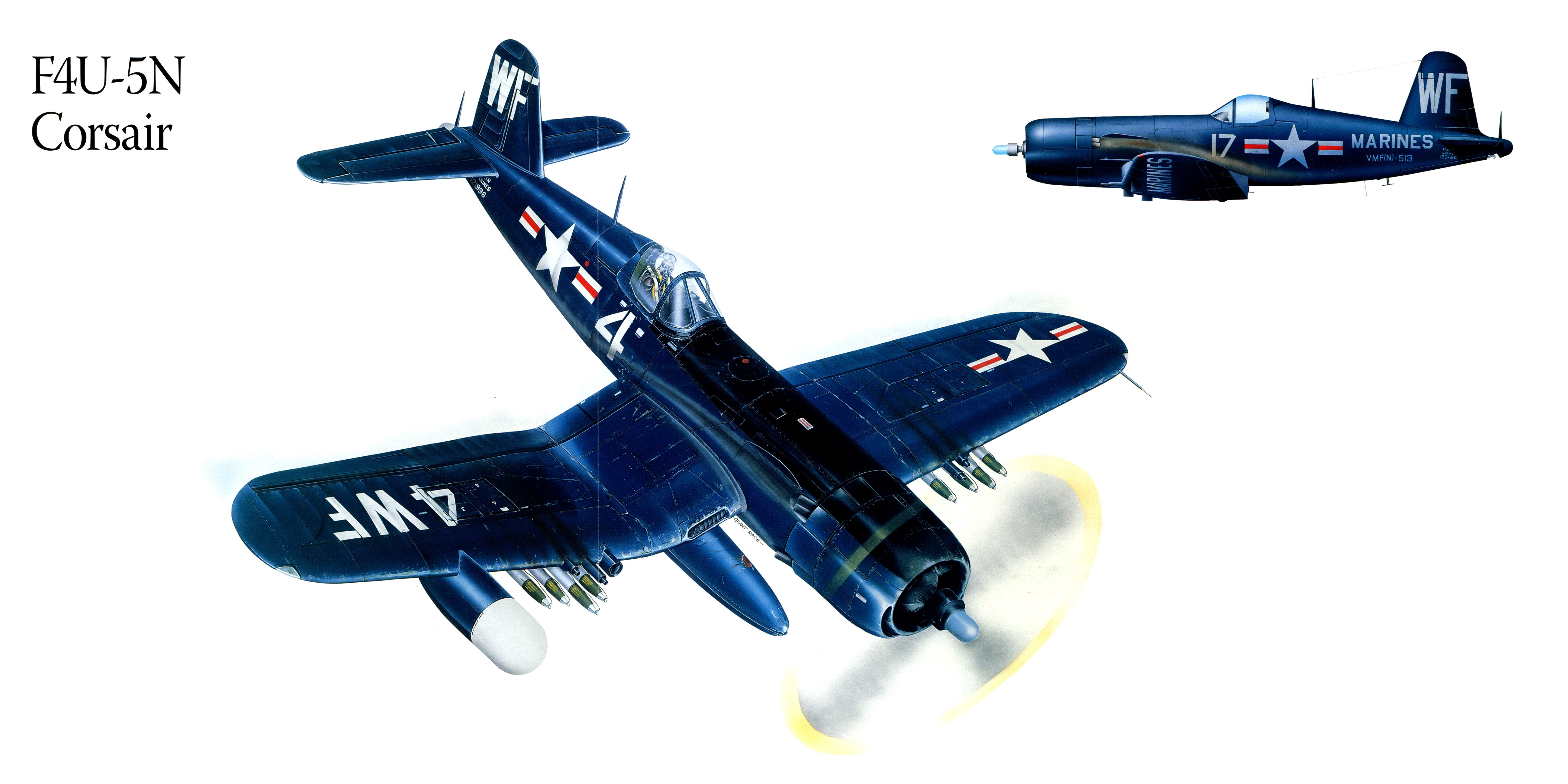 F4U-5N Corsair Airplane Painting Art HD Wallpaper