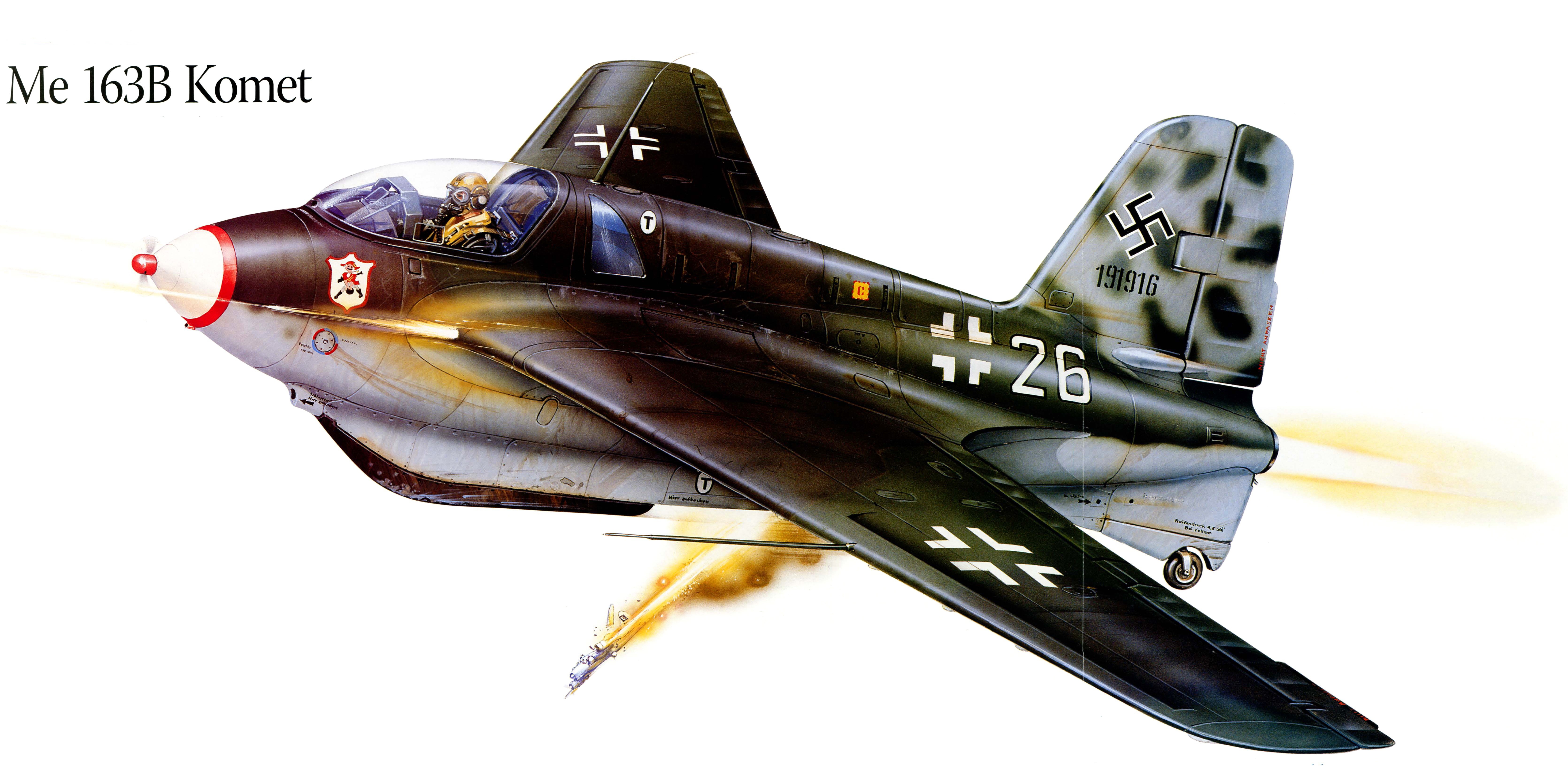 Messerschmitt Me 163B Komet Airplane Painting Art HD Wallpaper