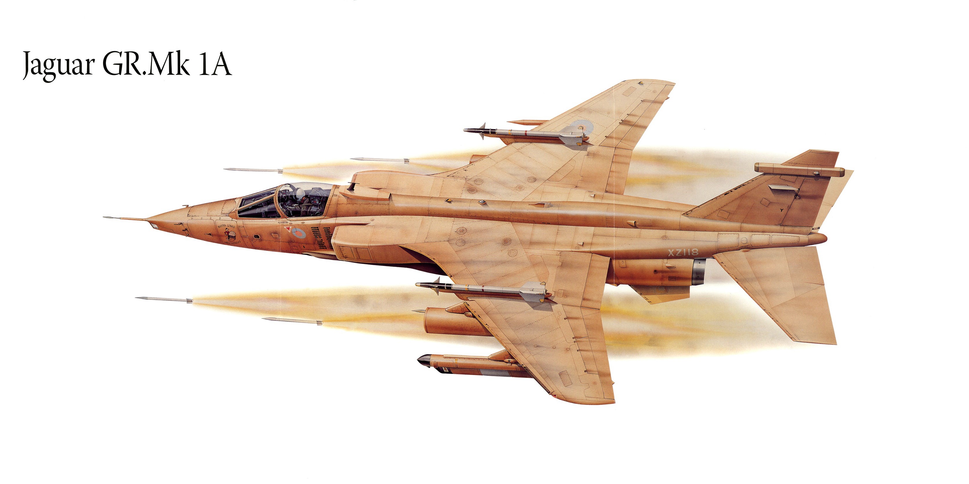 Jaguar GR.Mk 1A fighter jet painting HD Wallpaper