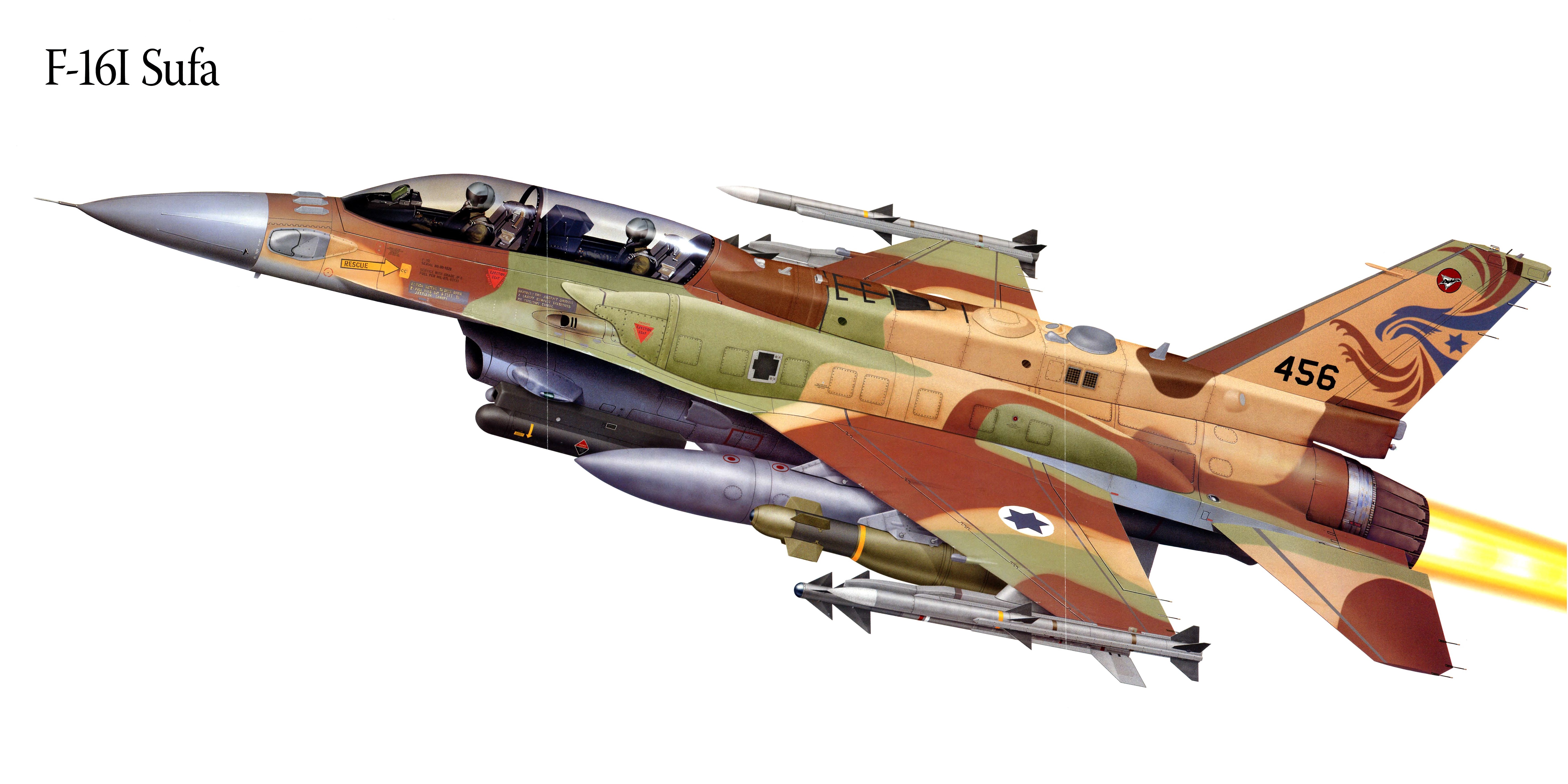 F-16I Sufa Fighter Airplane Painting Art HD Wallpaper