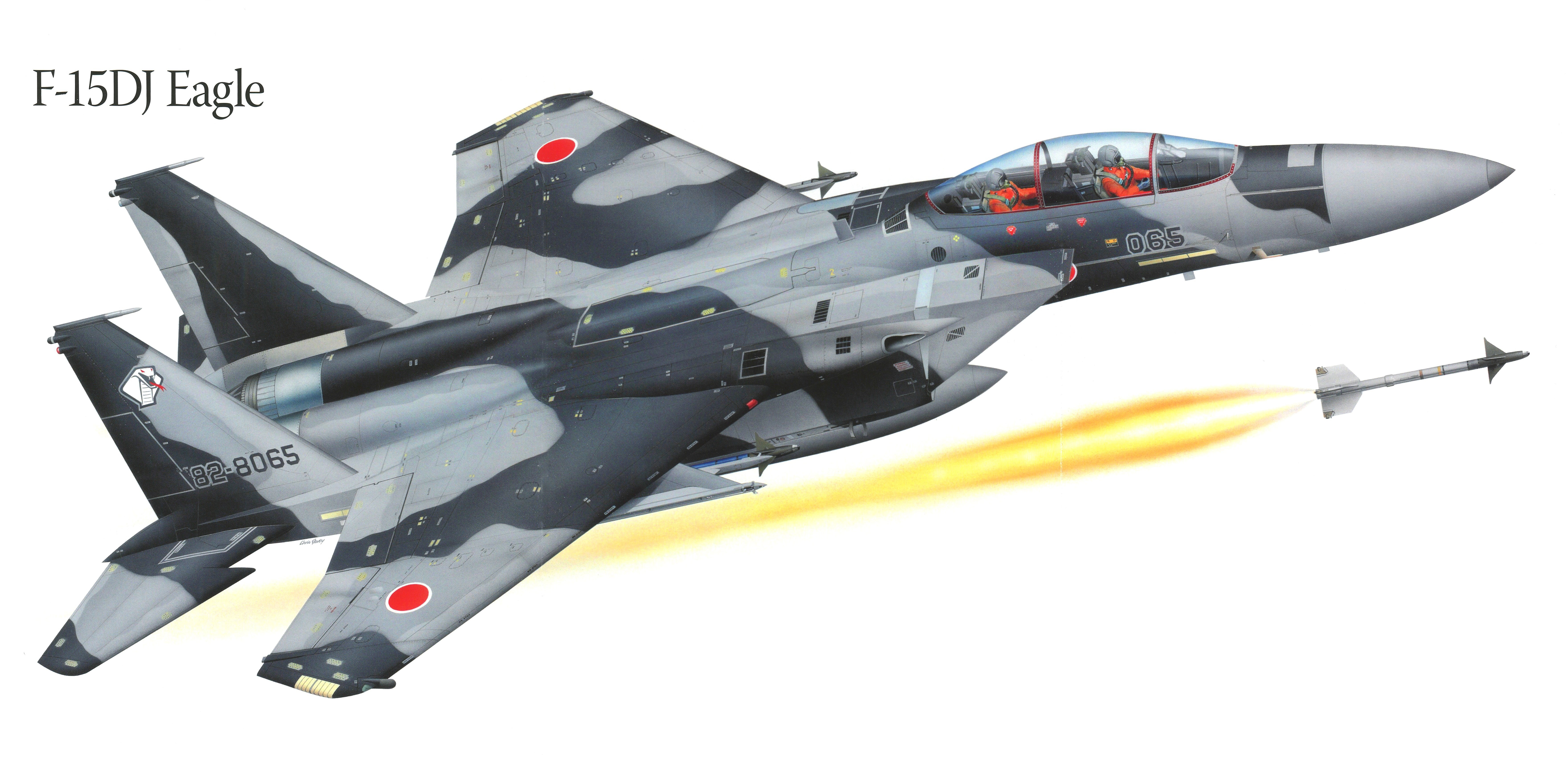 F-15DJ Eagle launching a missile HD Wallpaper