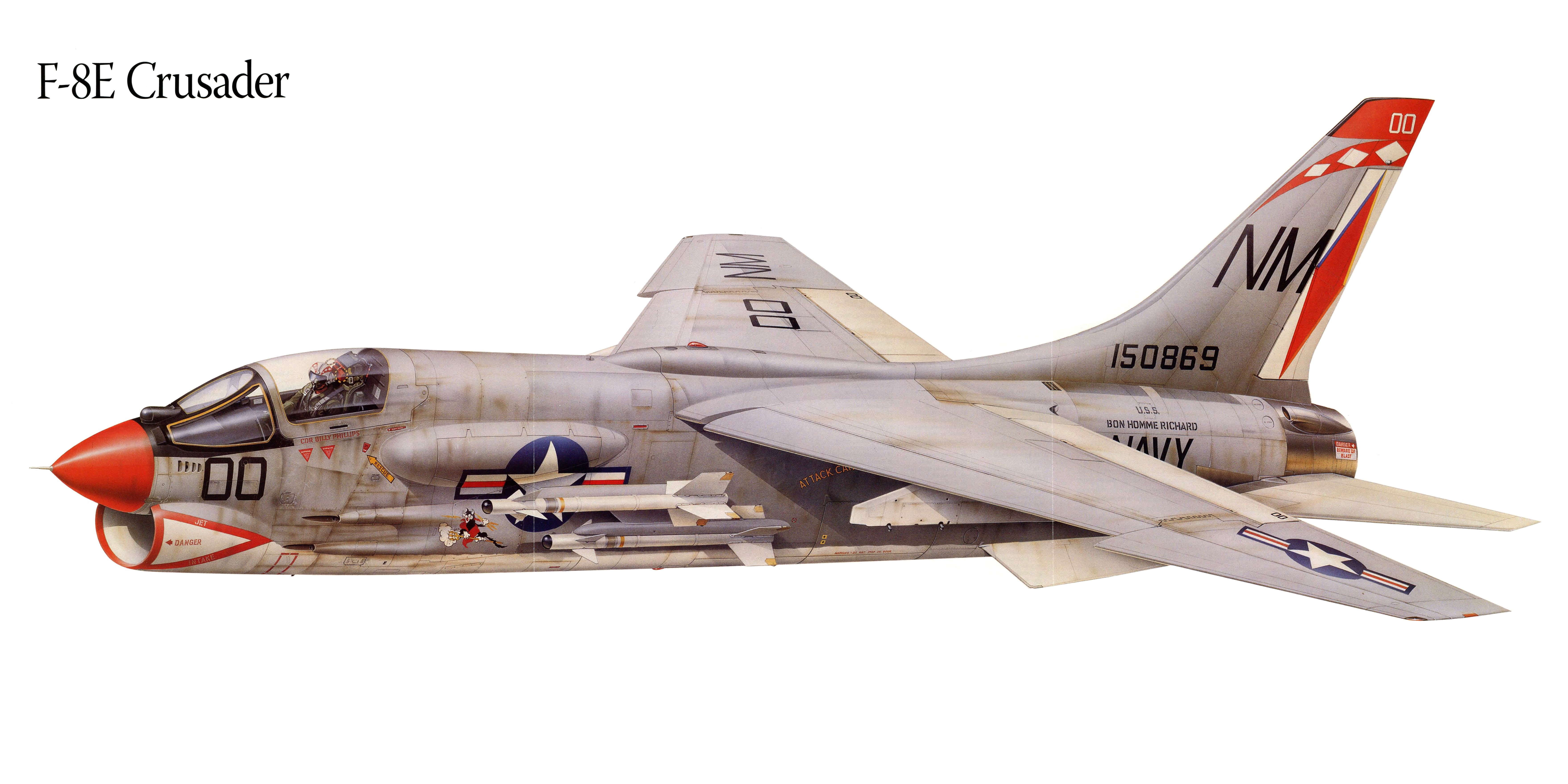 F-8E Crusader Airplane Painting Art HD Wallpaper