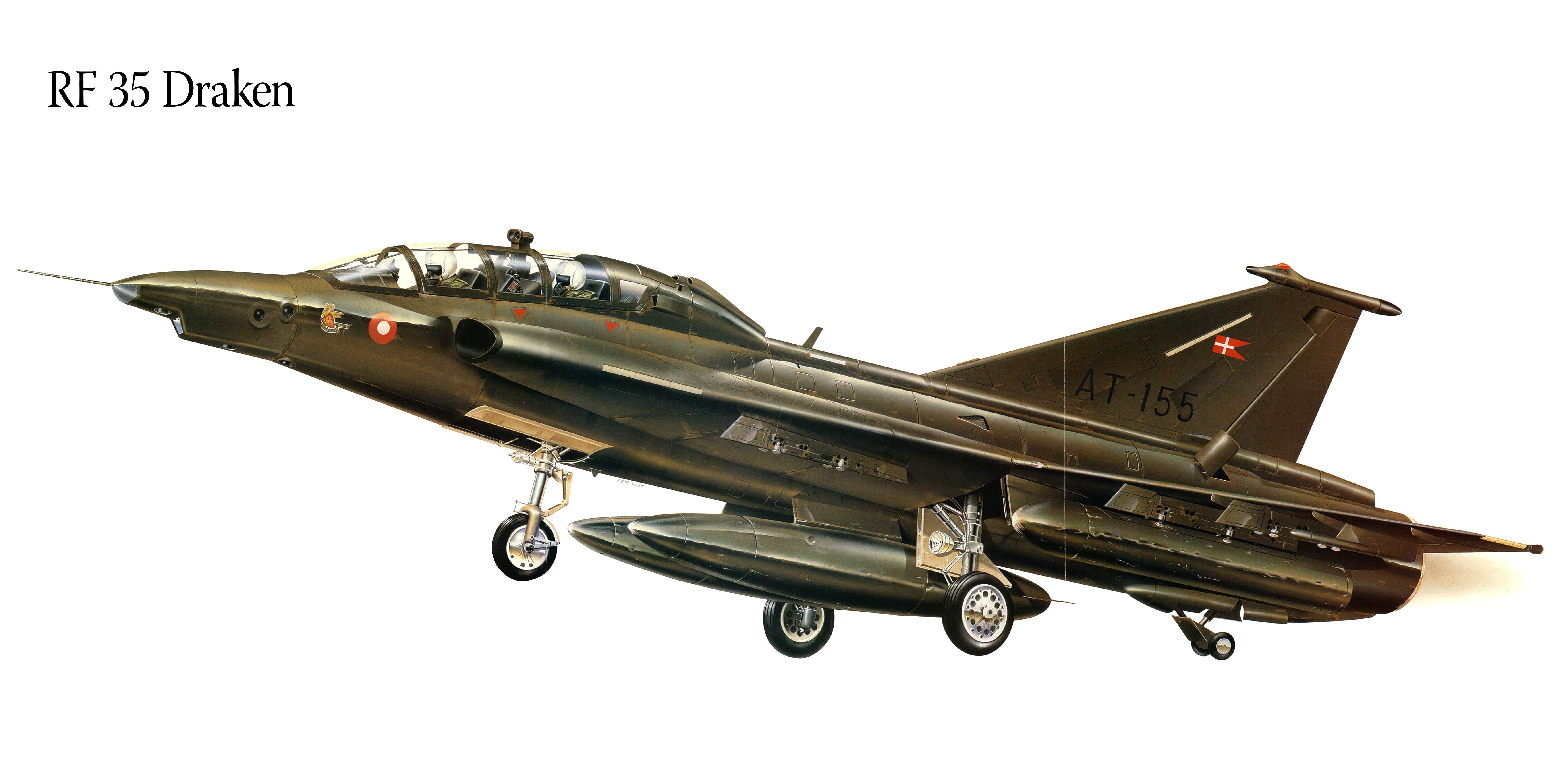 RF 35 Draken Fighter Airplane Painting HD Wallpaper