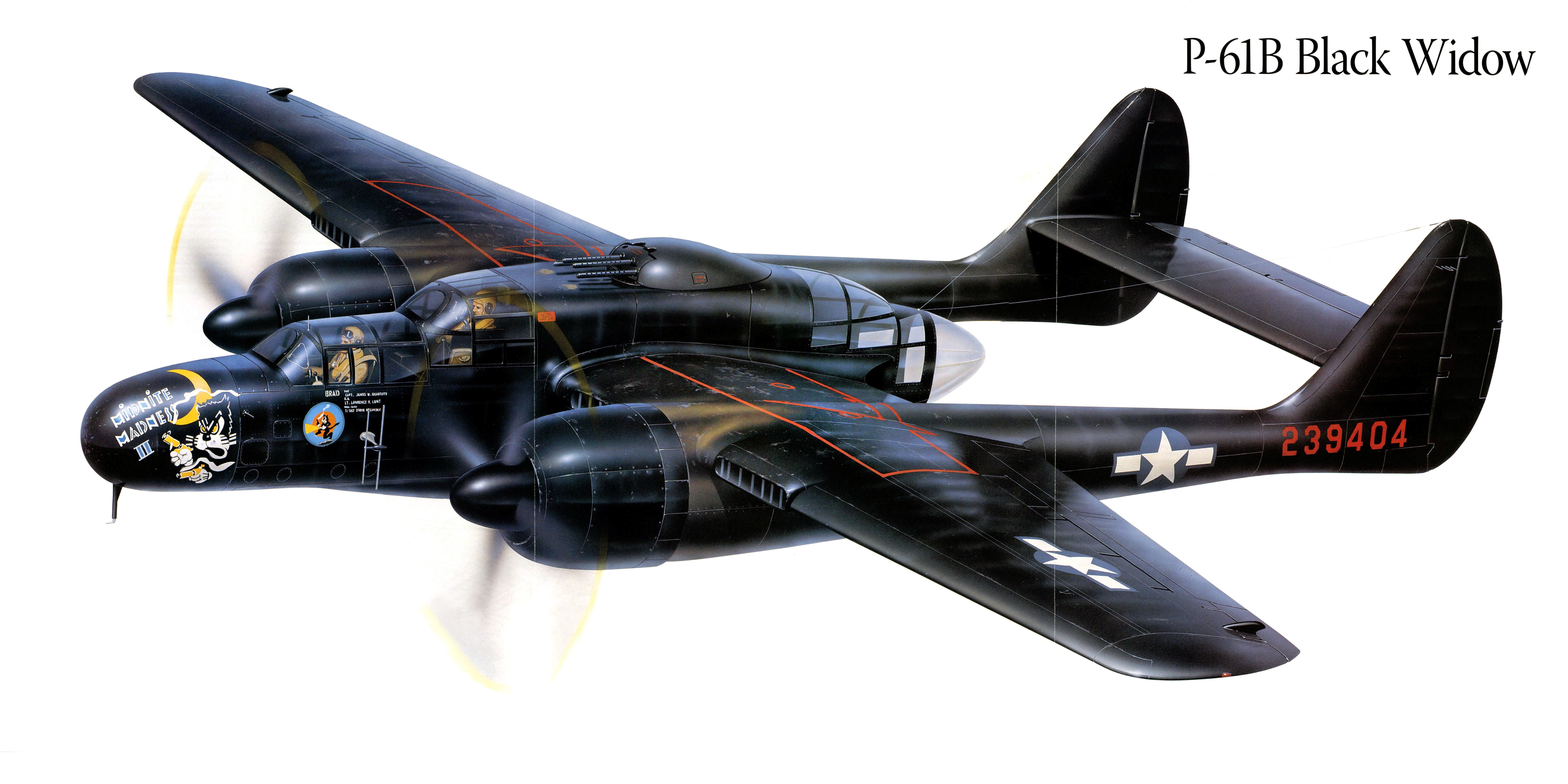 P-61B Black Widow Airplane Painting Art HD Wallpaper