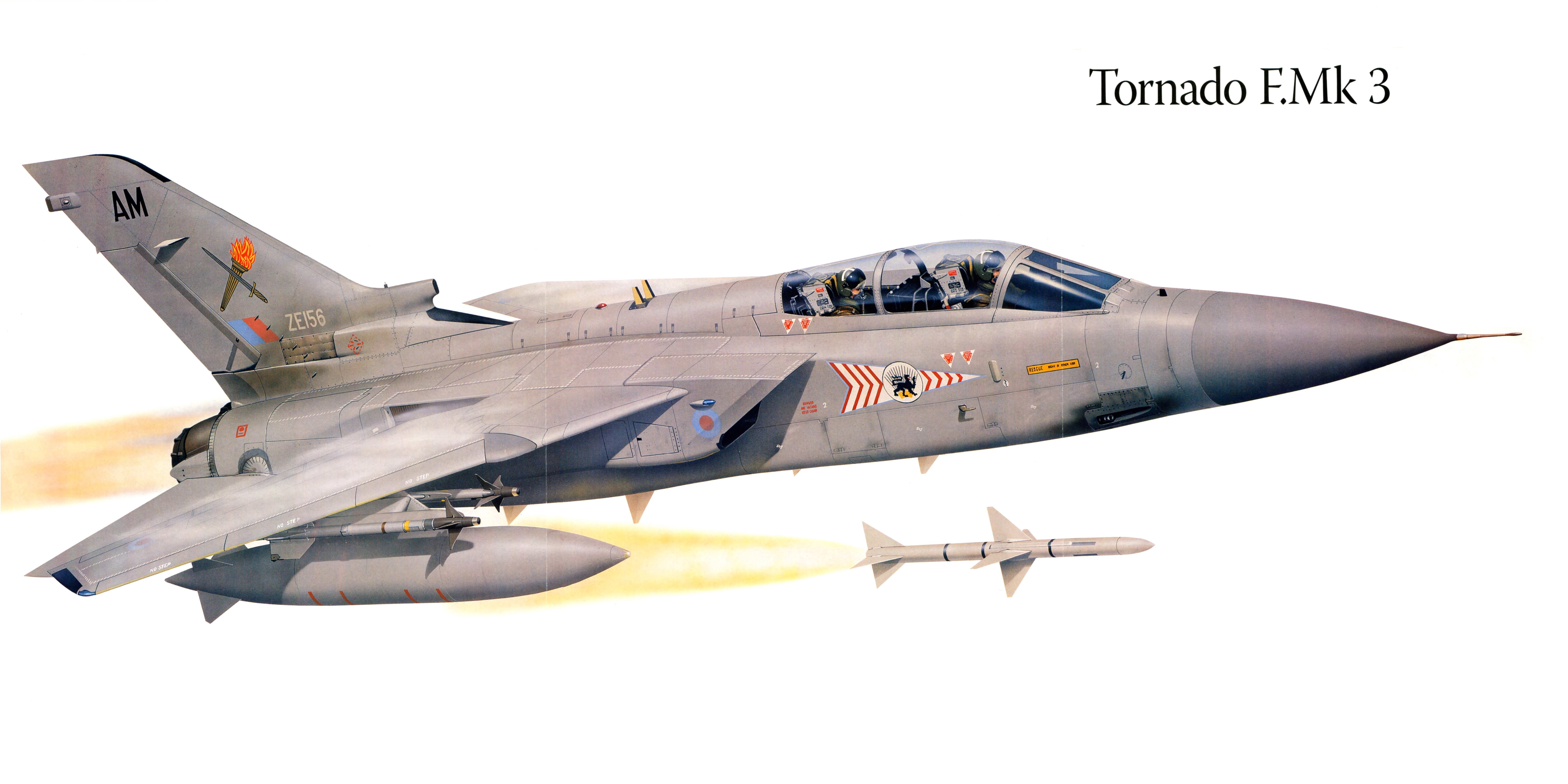 Tornado F.Mk 3 Fighter Airplane Painting HD Wallpaper