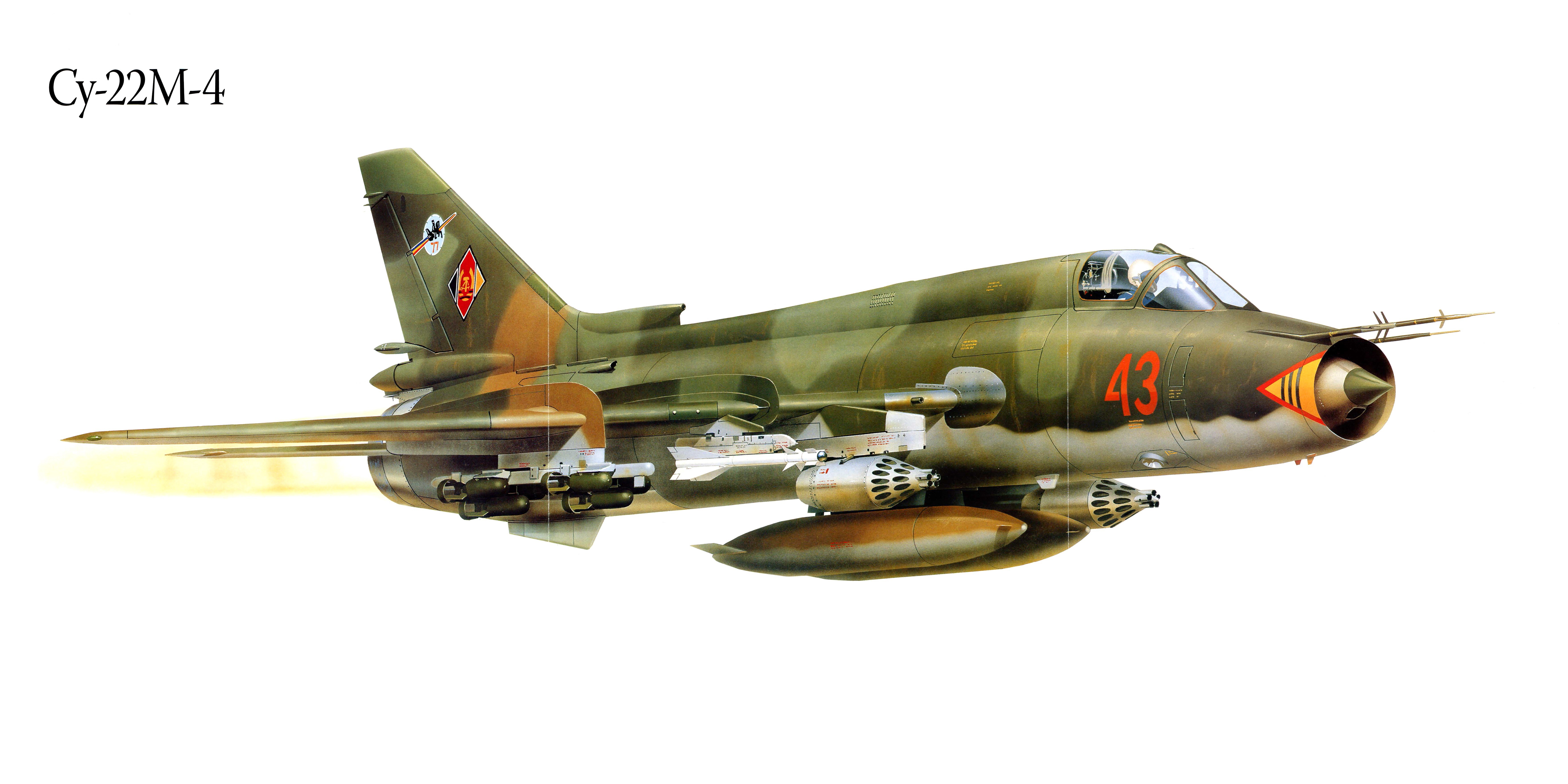 Su-22M-4 Fighter Airplane Painting Art HD Wallpaper