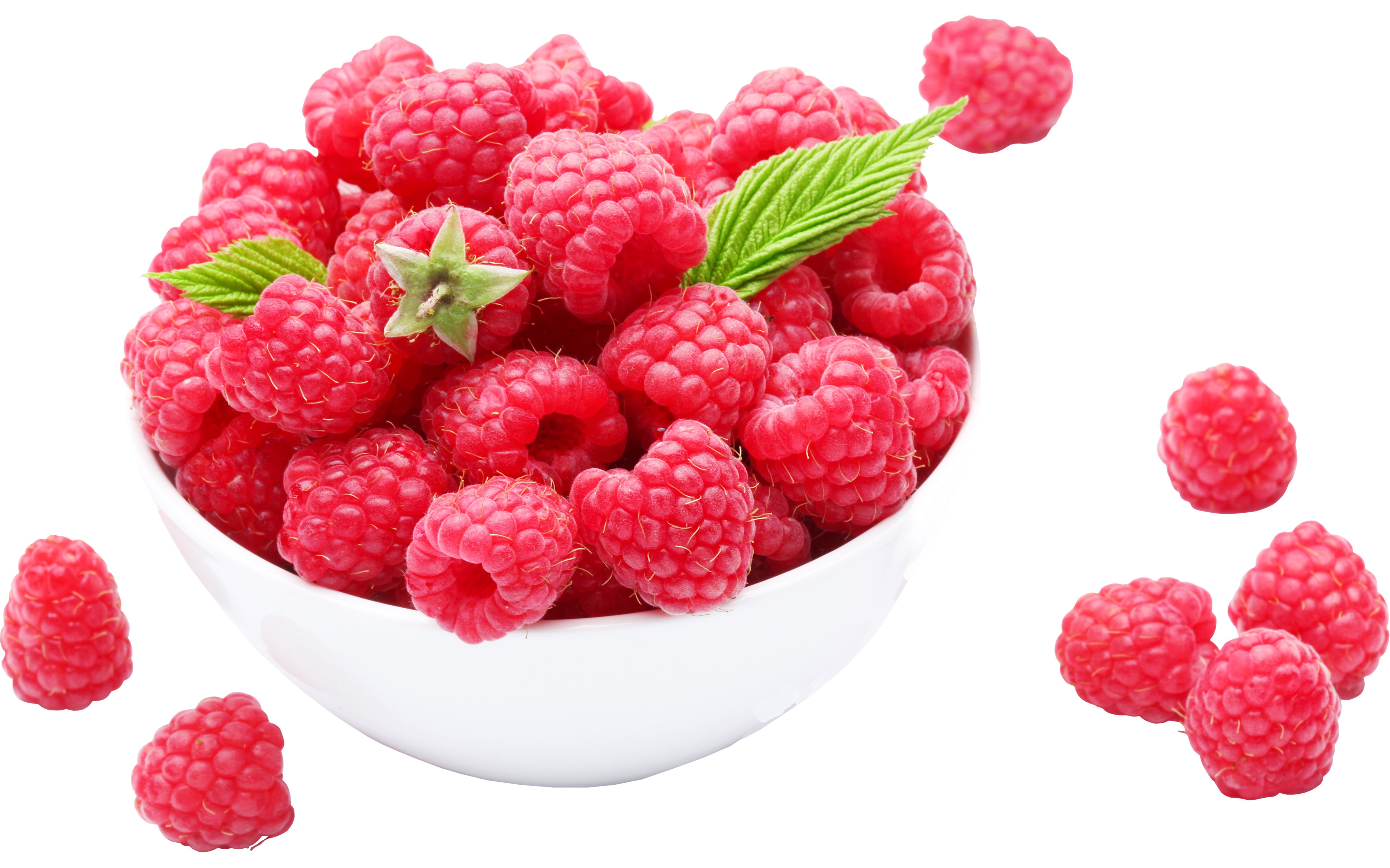 Bowl of Raspberries with Scattered Berries HD Wallpaper