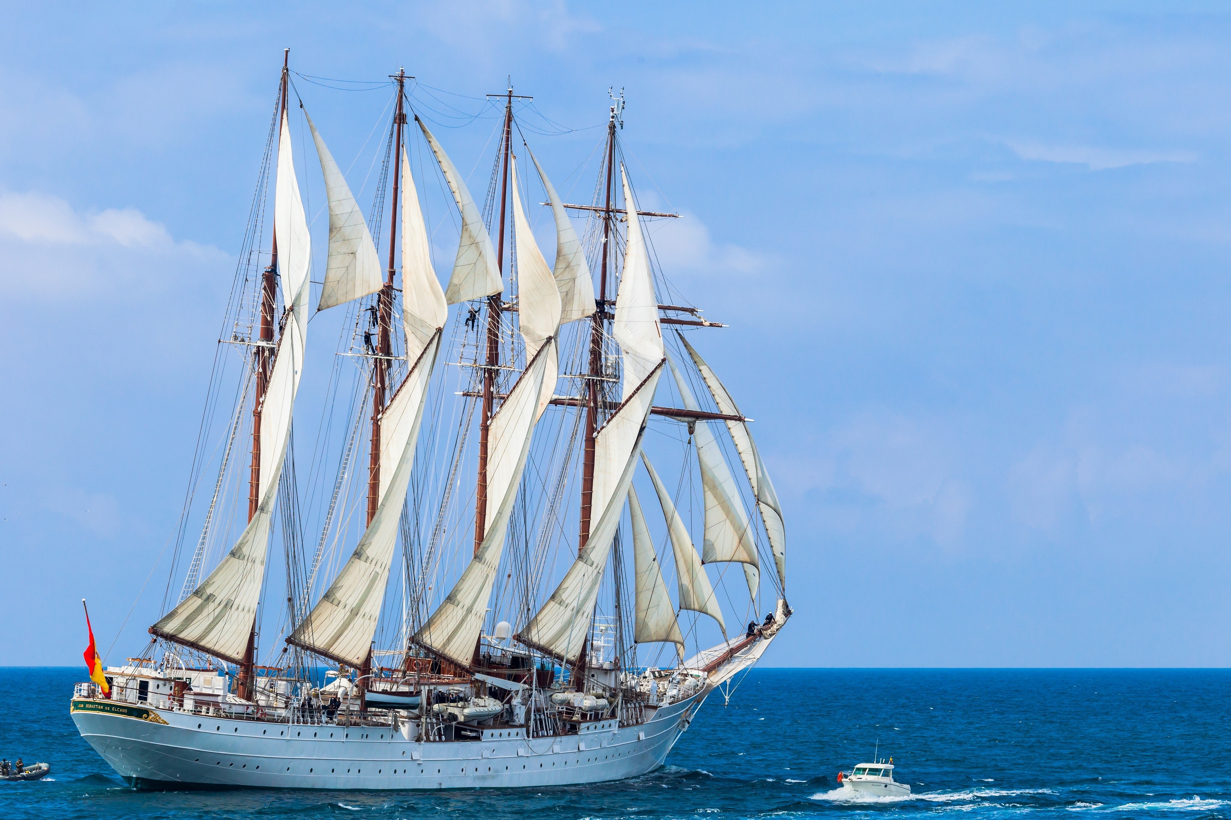 Juan Sebastian De Elcano Sailing Ships HD Wallpaper