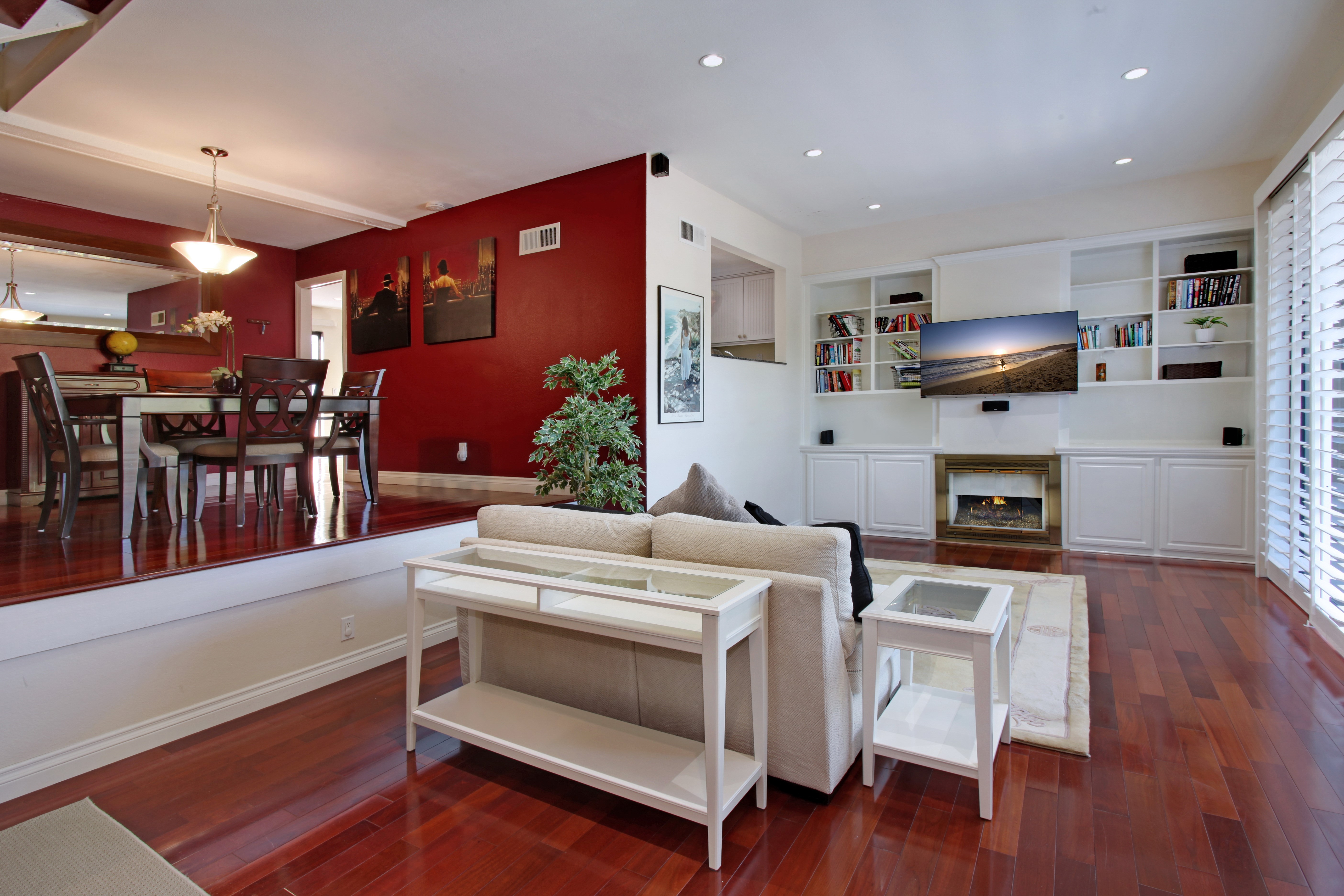 Living room with dining area HD Wallpaper