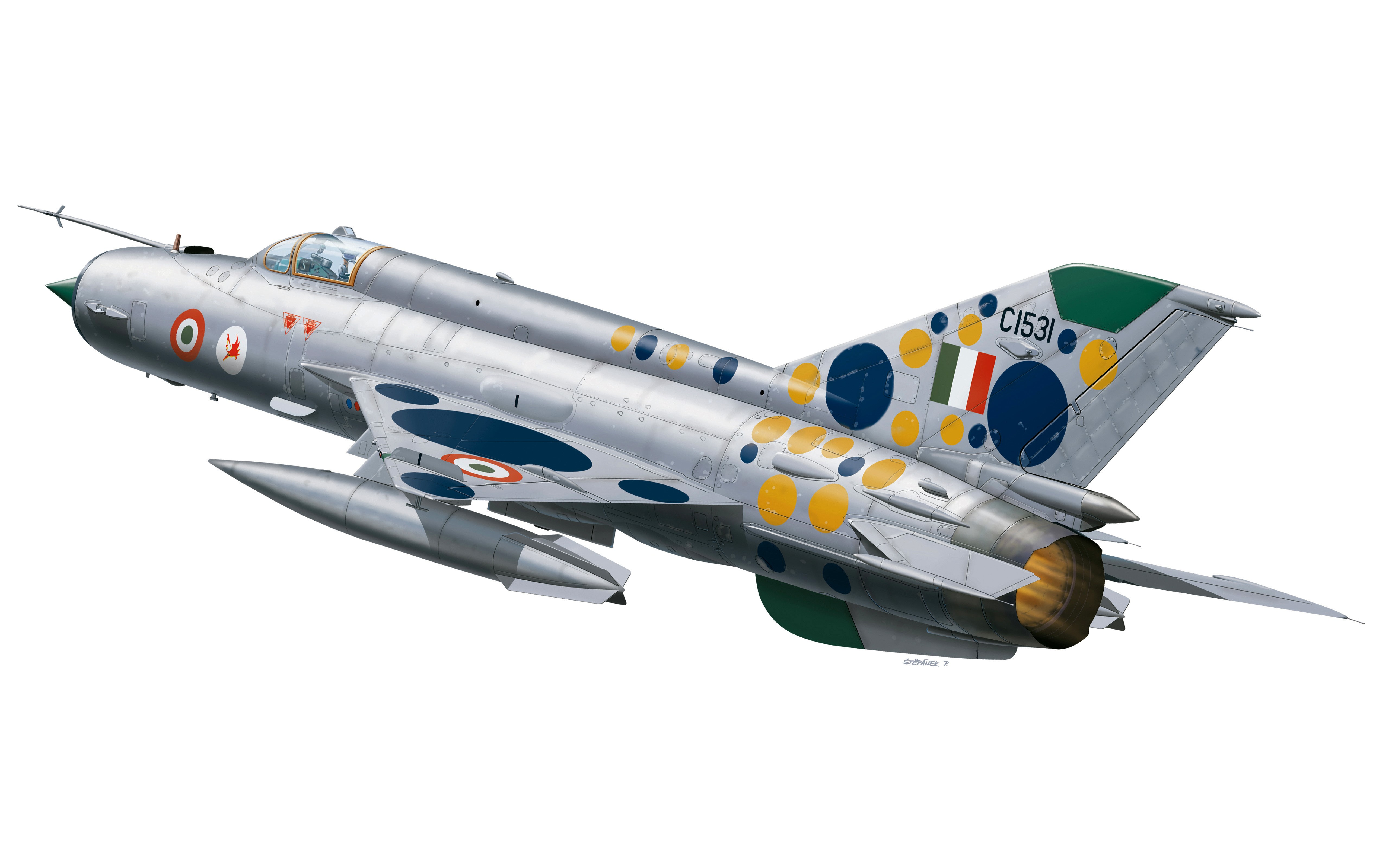 MiG-21 Airplane Painting Art HD Wallpaper