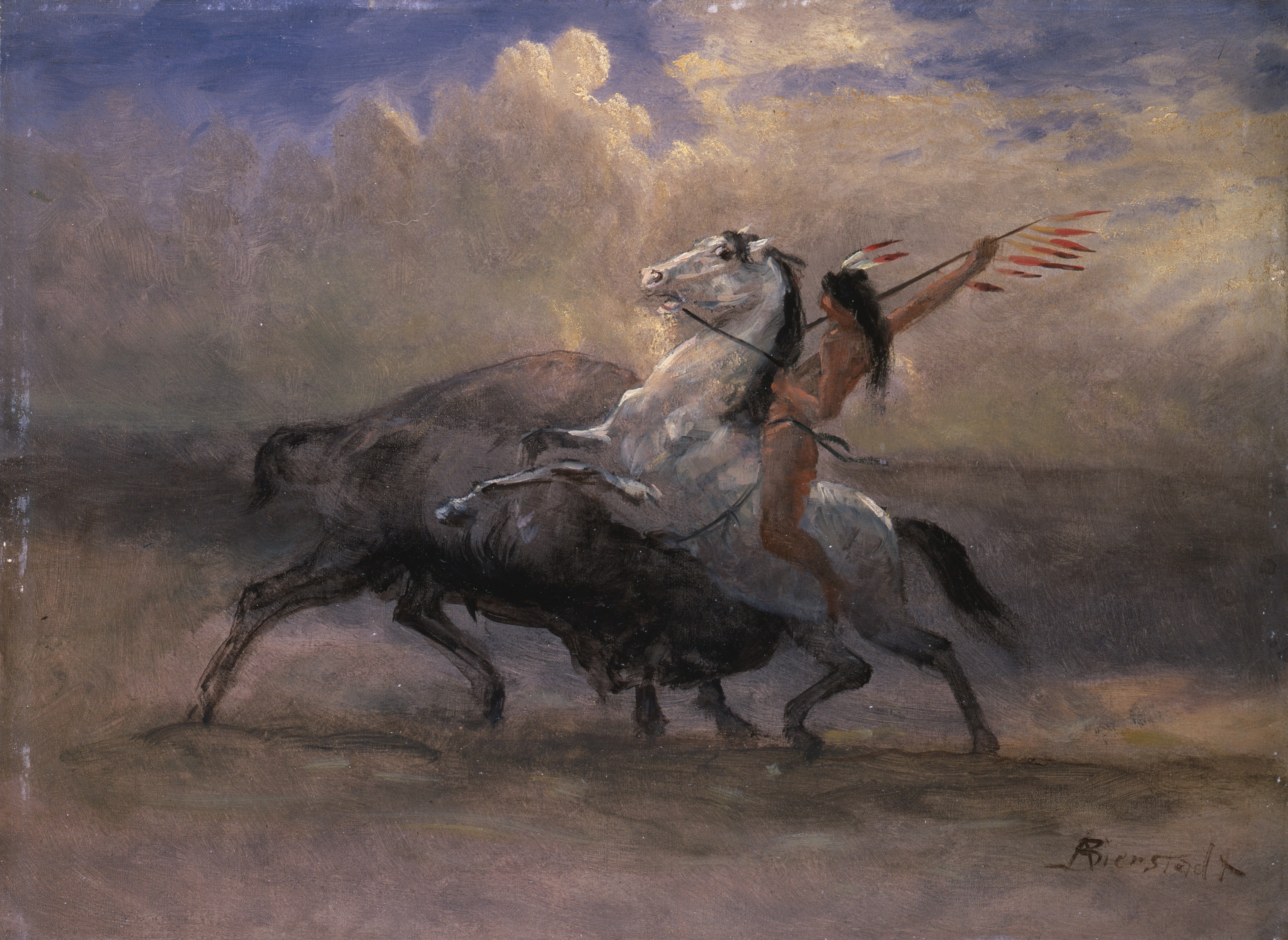 Sketch for The Last of the Buffalo by Albert Bierstadt HD Wallpaper